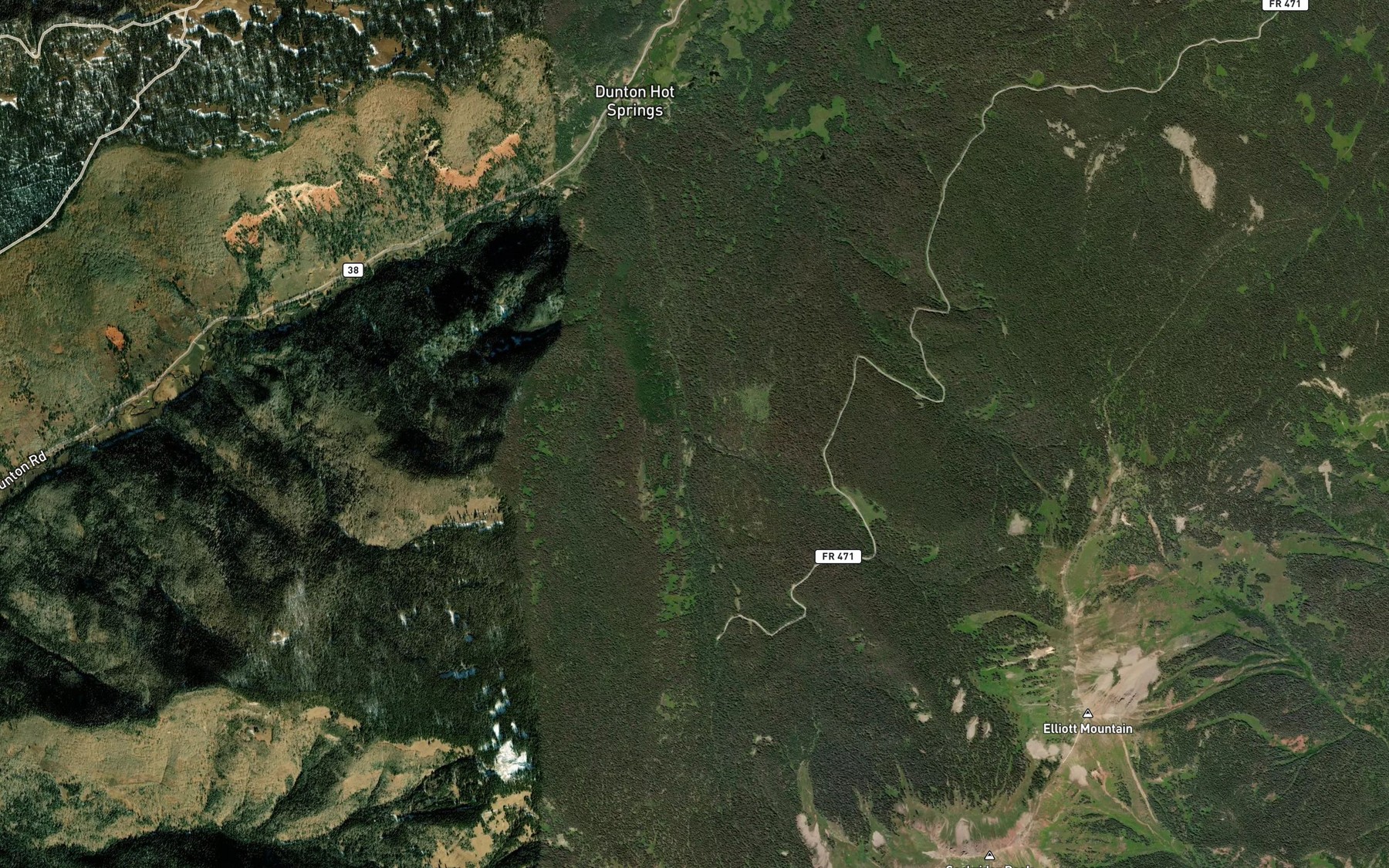 Satellite map of the West Fork Fall Creek