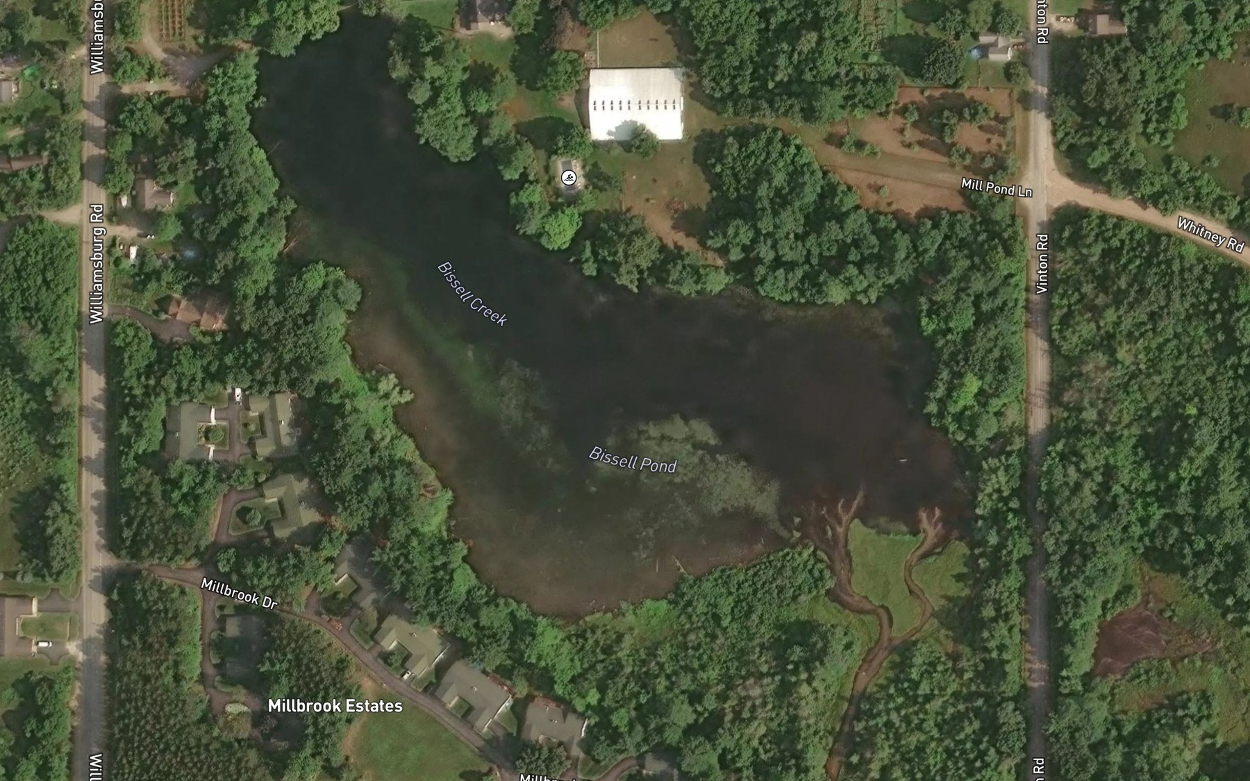 Satellite map of the Bissell Pond