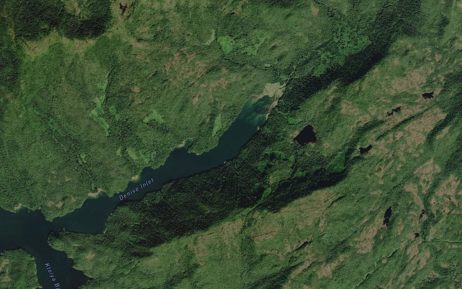 Satellite map of the Denise Inlet