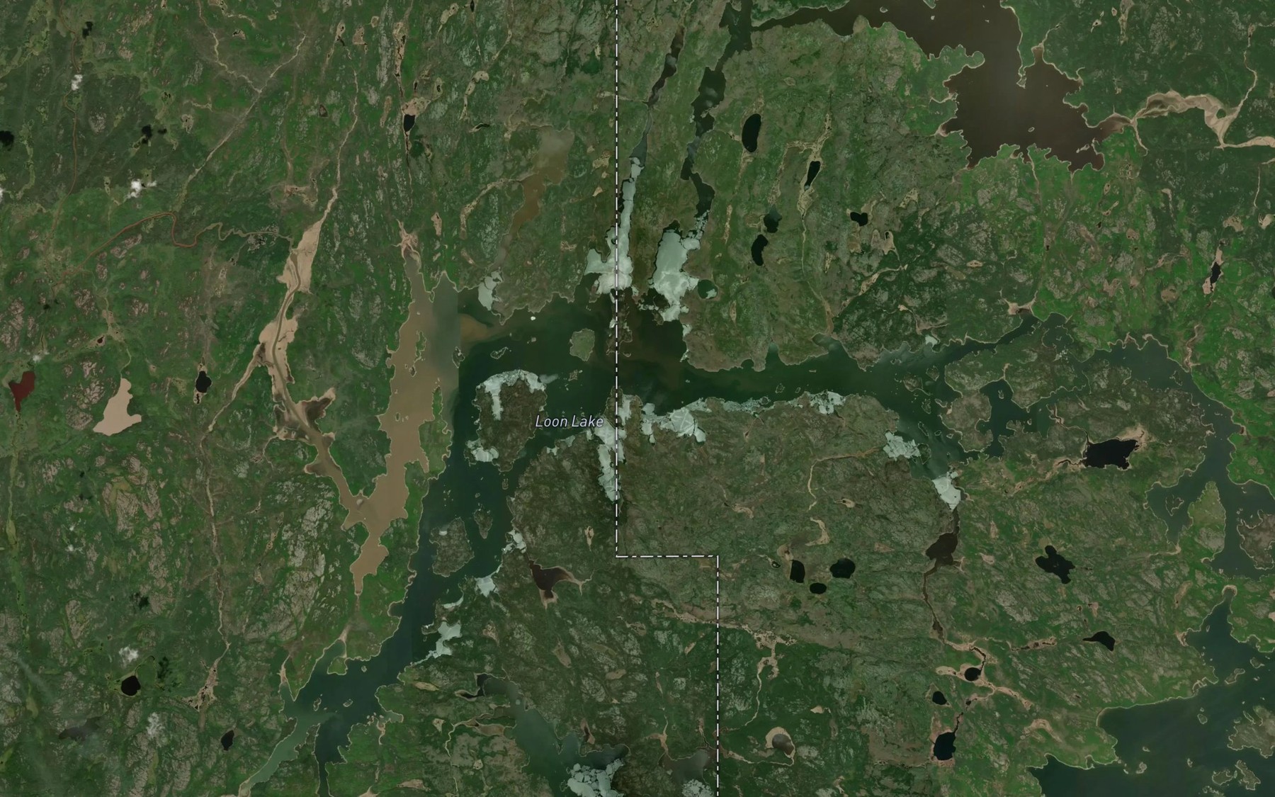 Satellite map of the Loon River