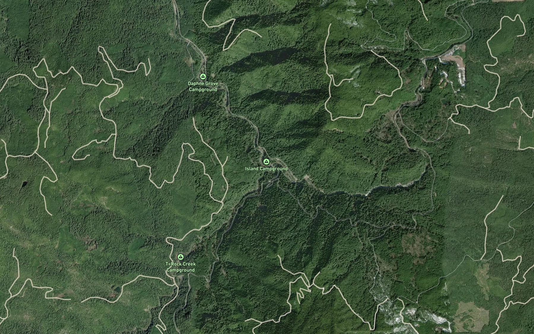 Satellite map of the Rock Creek
