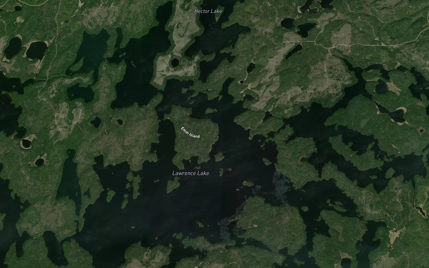 Satellite map of the Lawrence Lake