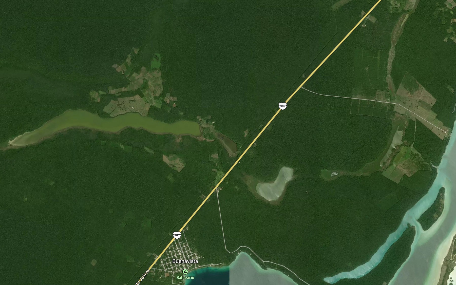 Satellite map of the Laguna los Conejos