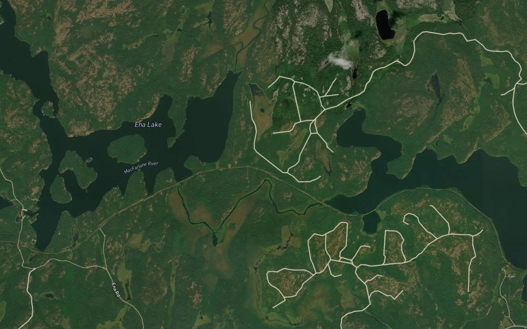 Satellite map of the Octopus Creek