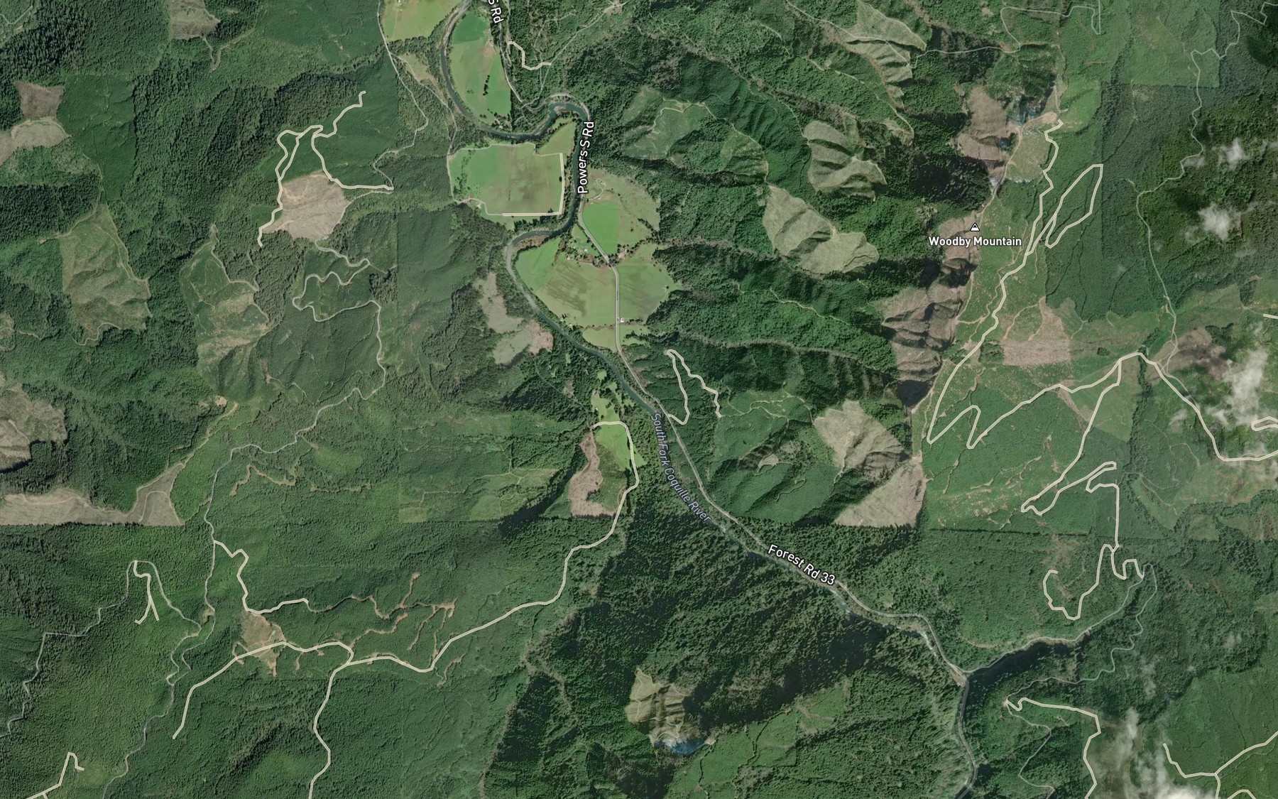 Satellite map of the Lower Land Creek