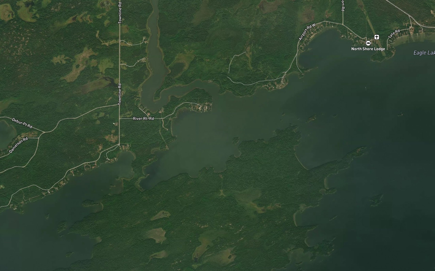 Satellite map of the Outlet Bay