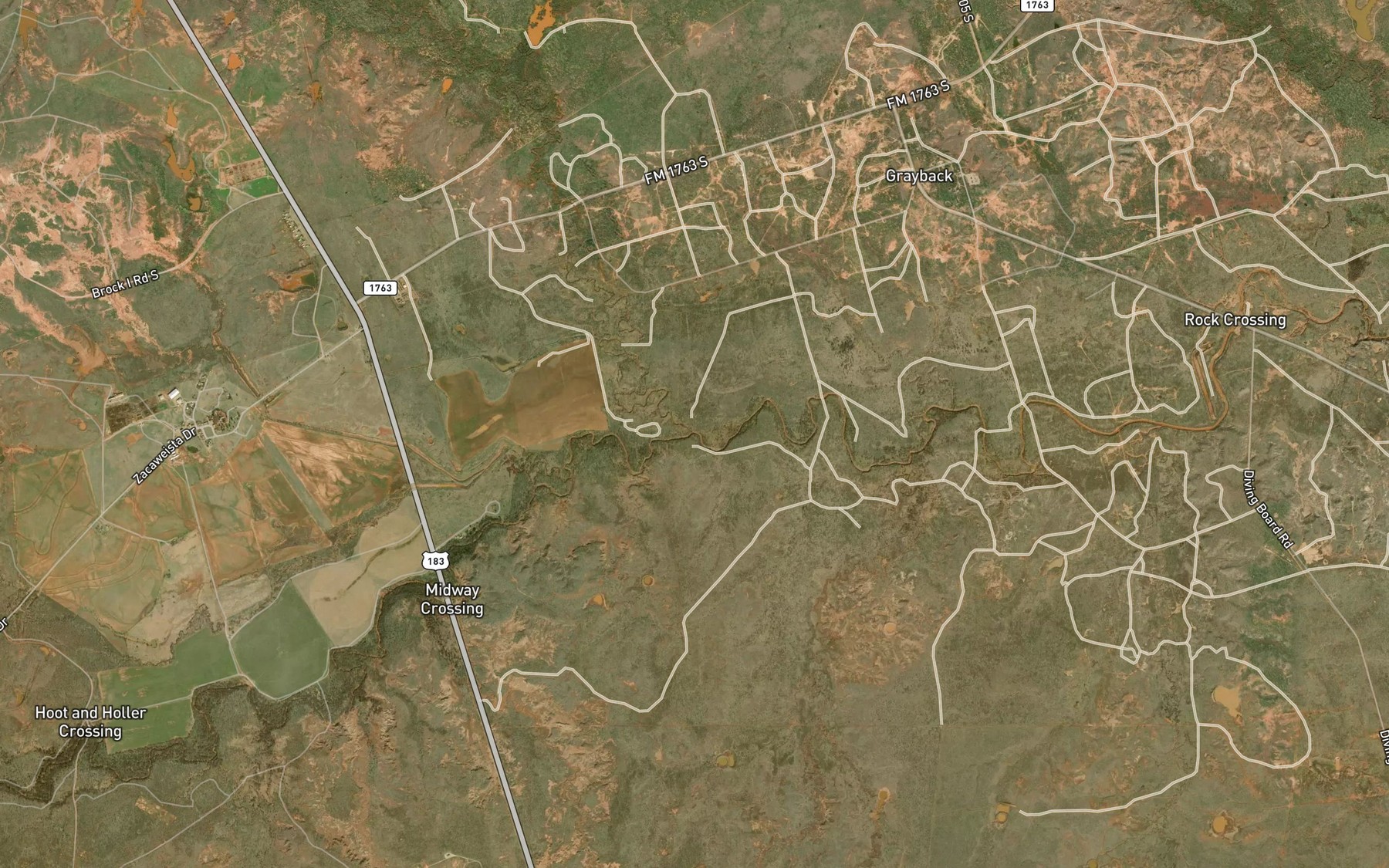 Satellite map of the Turkey Creek
