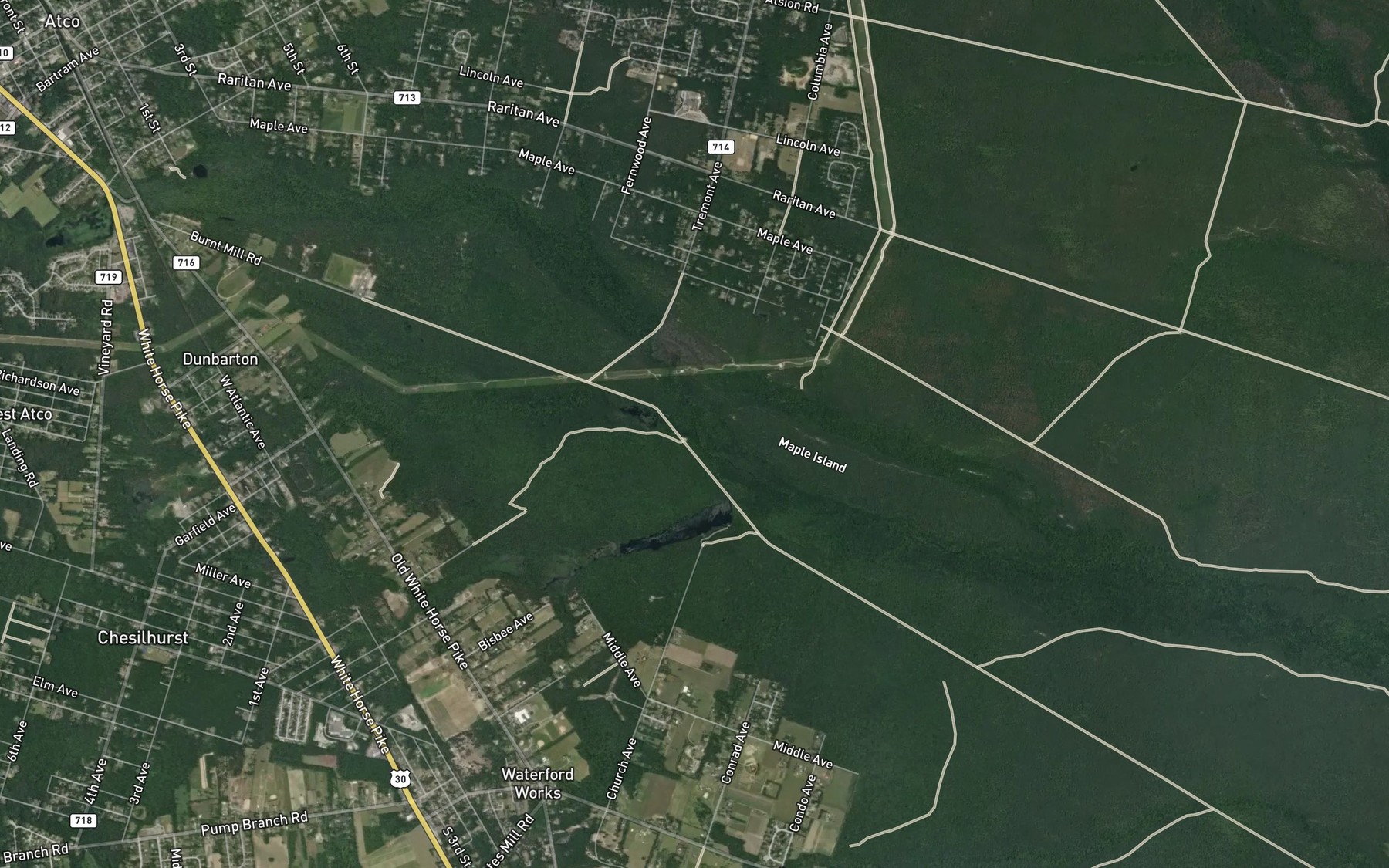 Satellite map of the Cooper Branch
