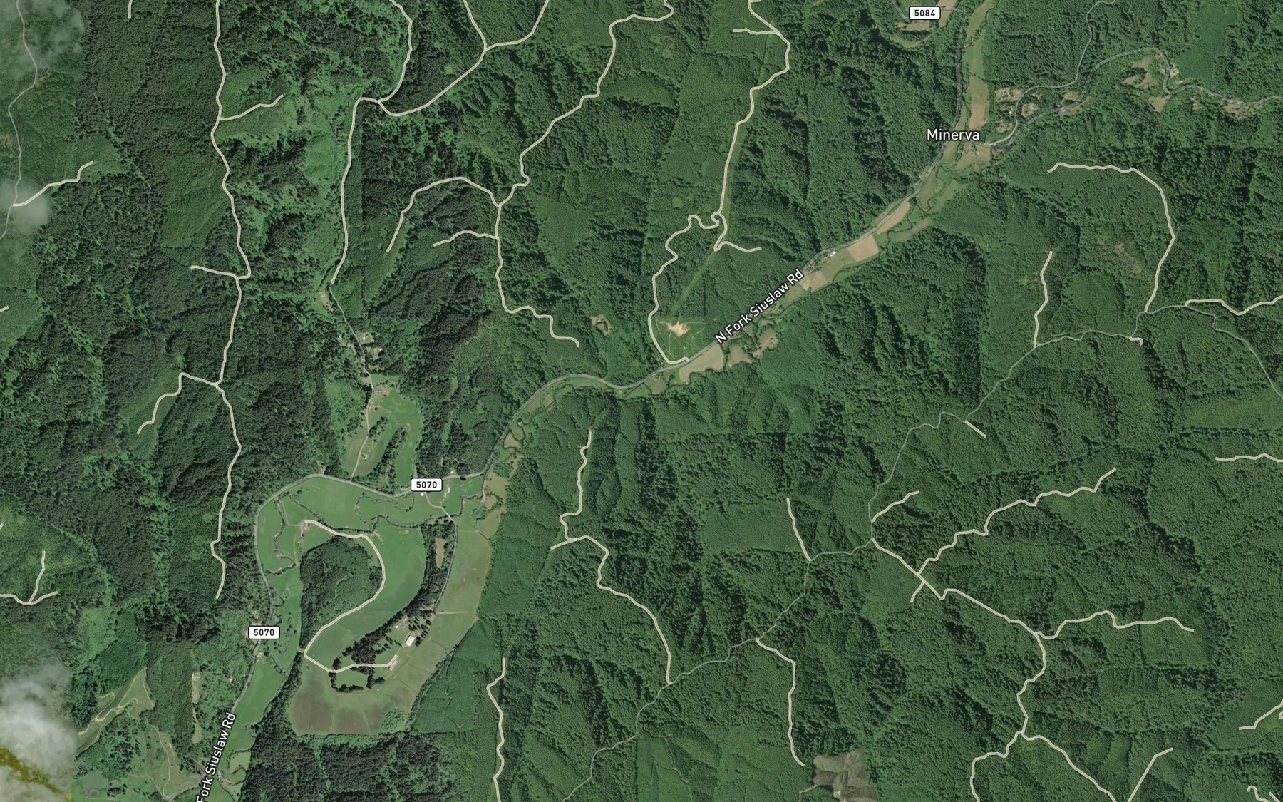 Satellite map of the South Russell Creek