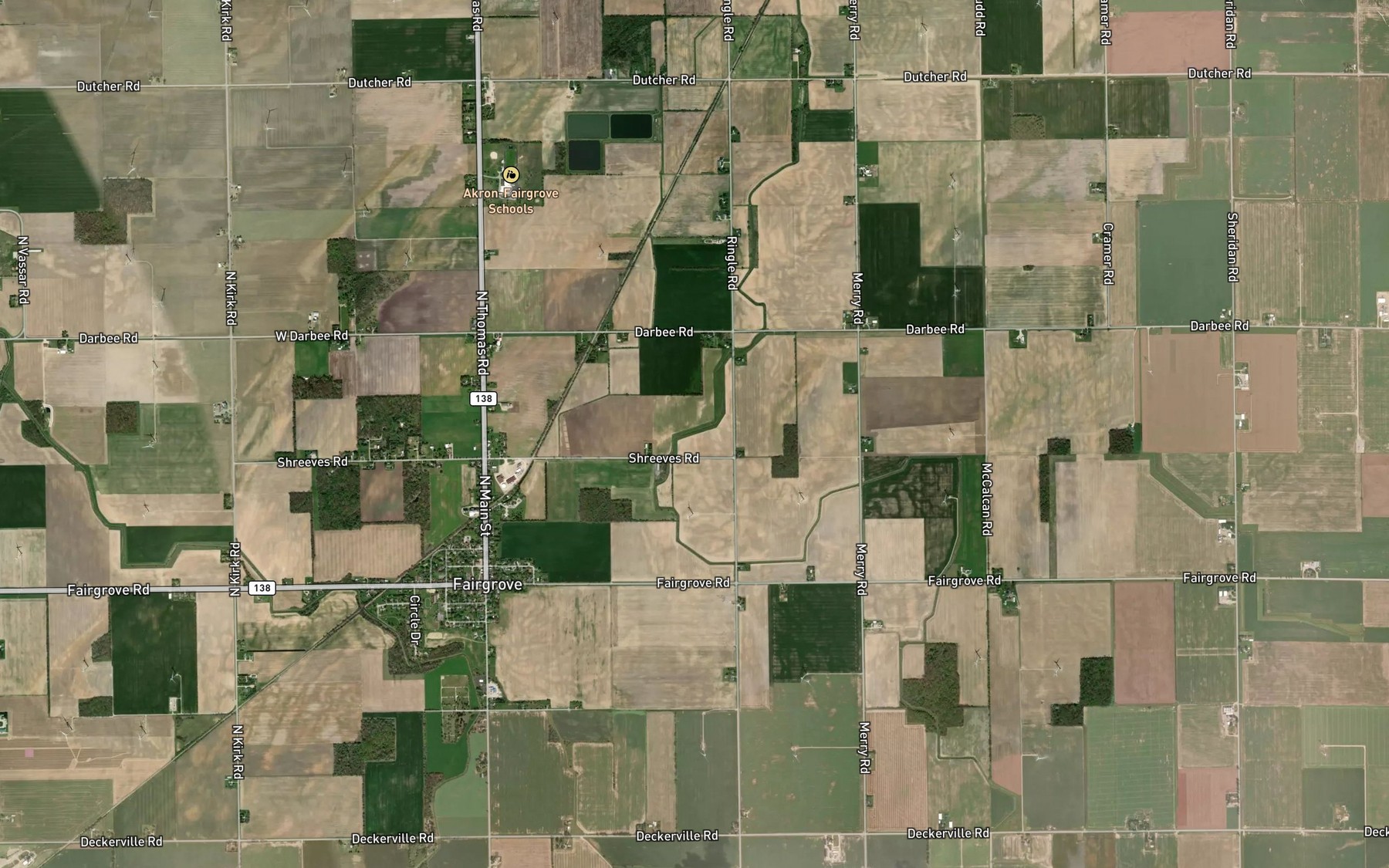 Satellite map of the Allen Drain