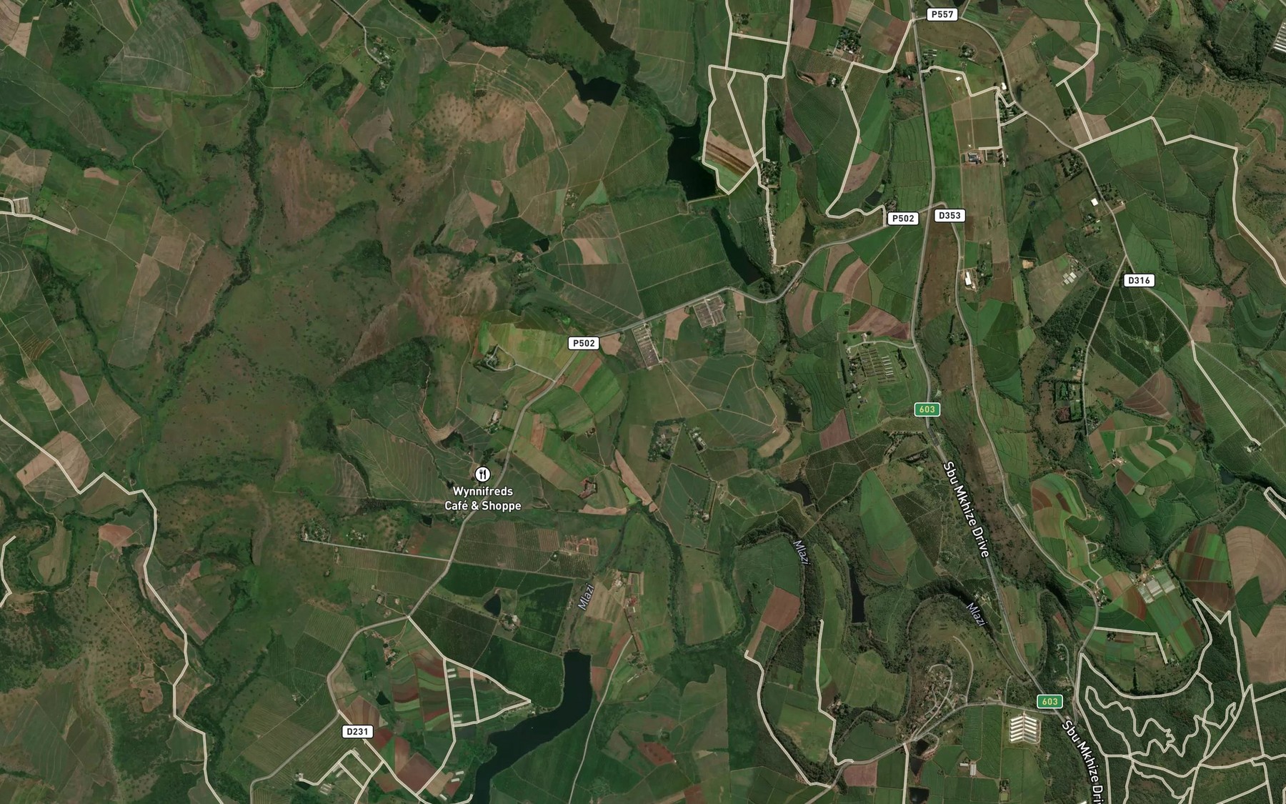 Satellite map of the KwaBhizo