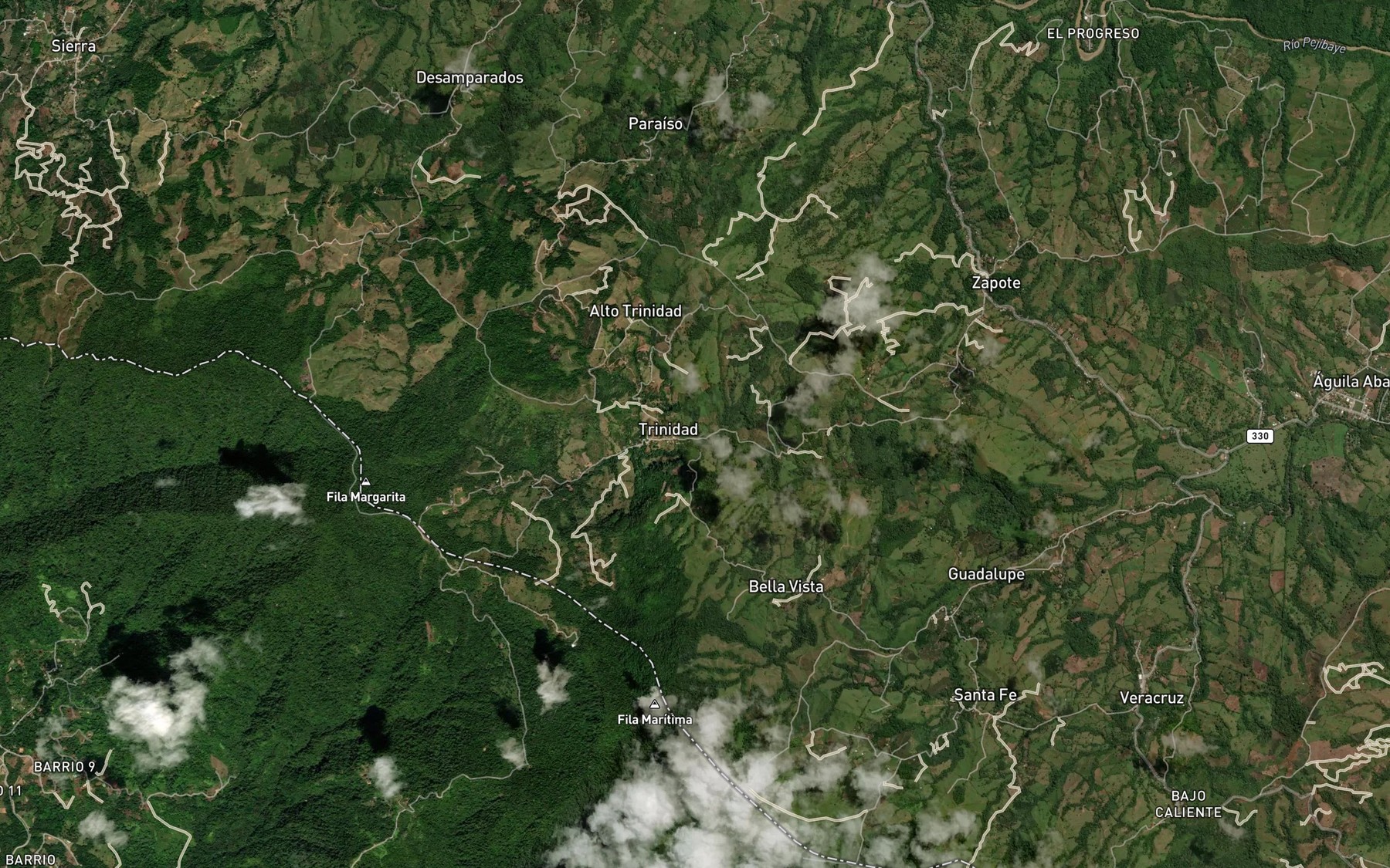 Satellite map of the Quebrada Punal