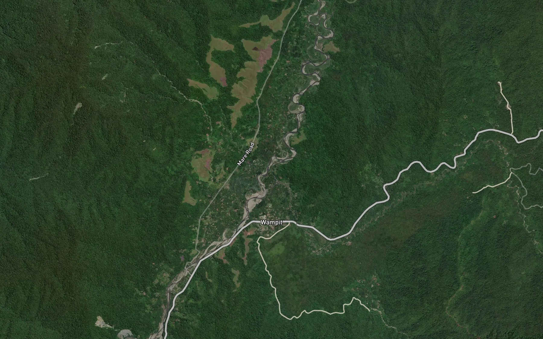 Satellite map of the Garagos River