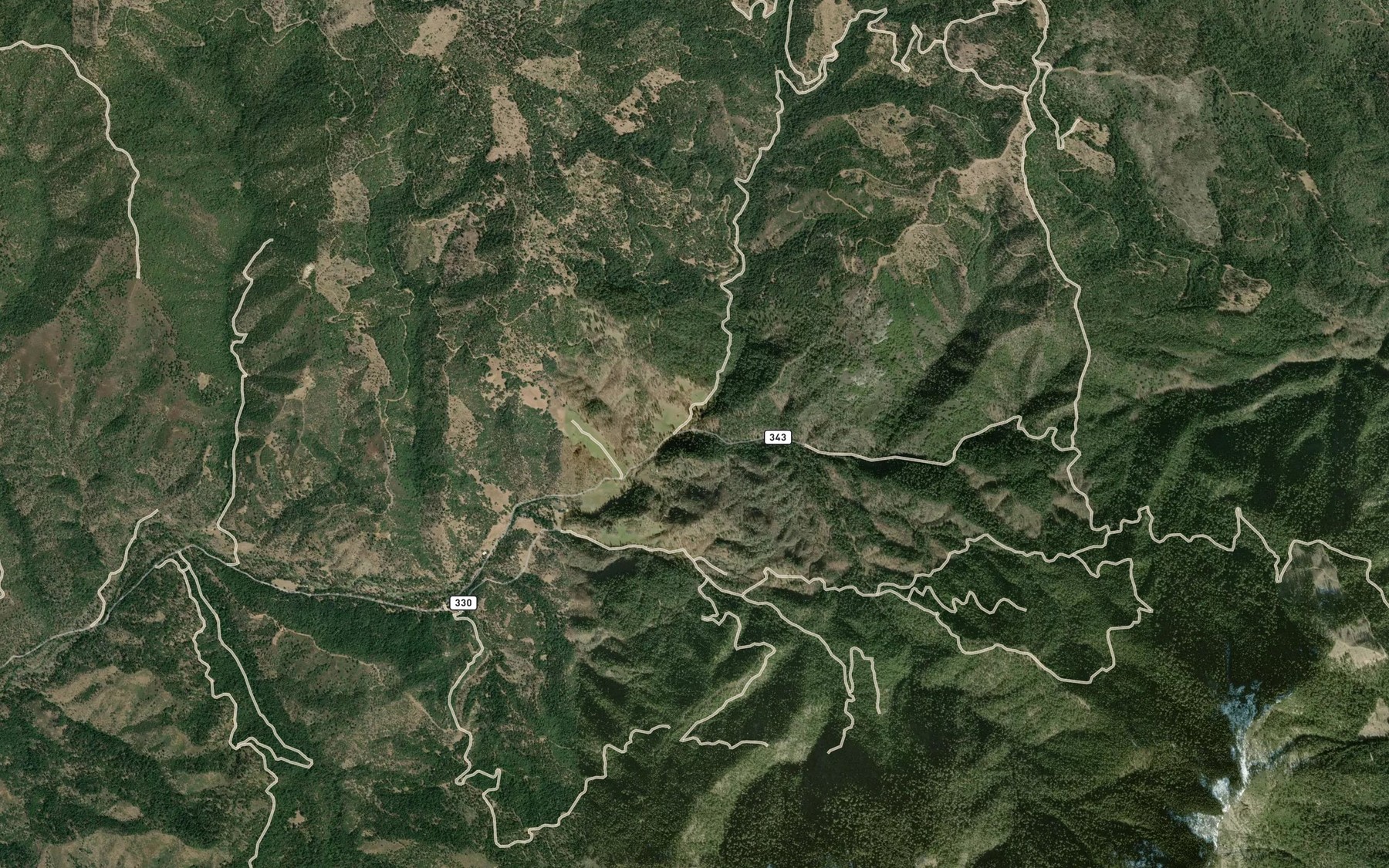 Satellite map of the North Fork Hayfork Creek