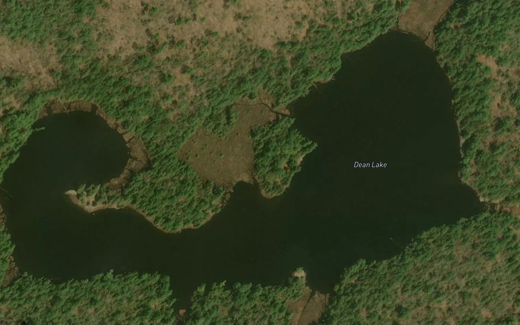 Satellite map of the Dean Lake