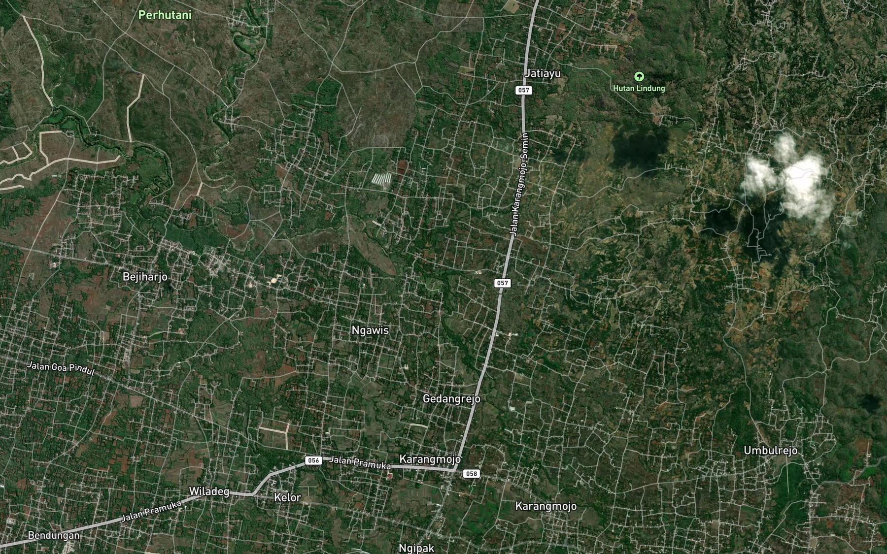 Satellite map of the Kali Kerco