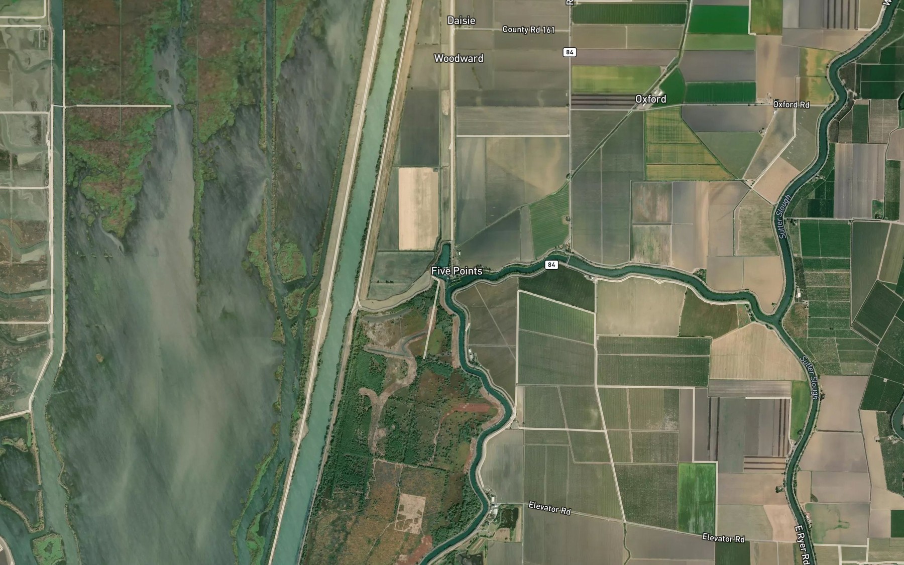 Satellite map of the Duck Slough
