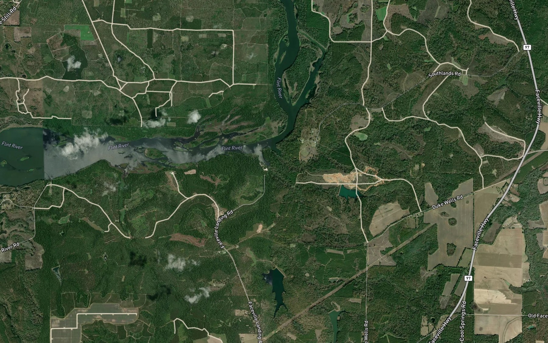 Satellite map of the Sanborn Creek