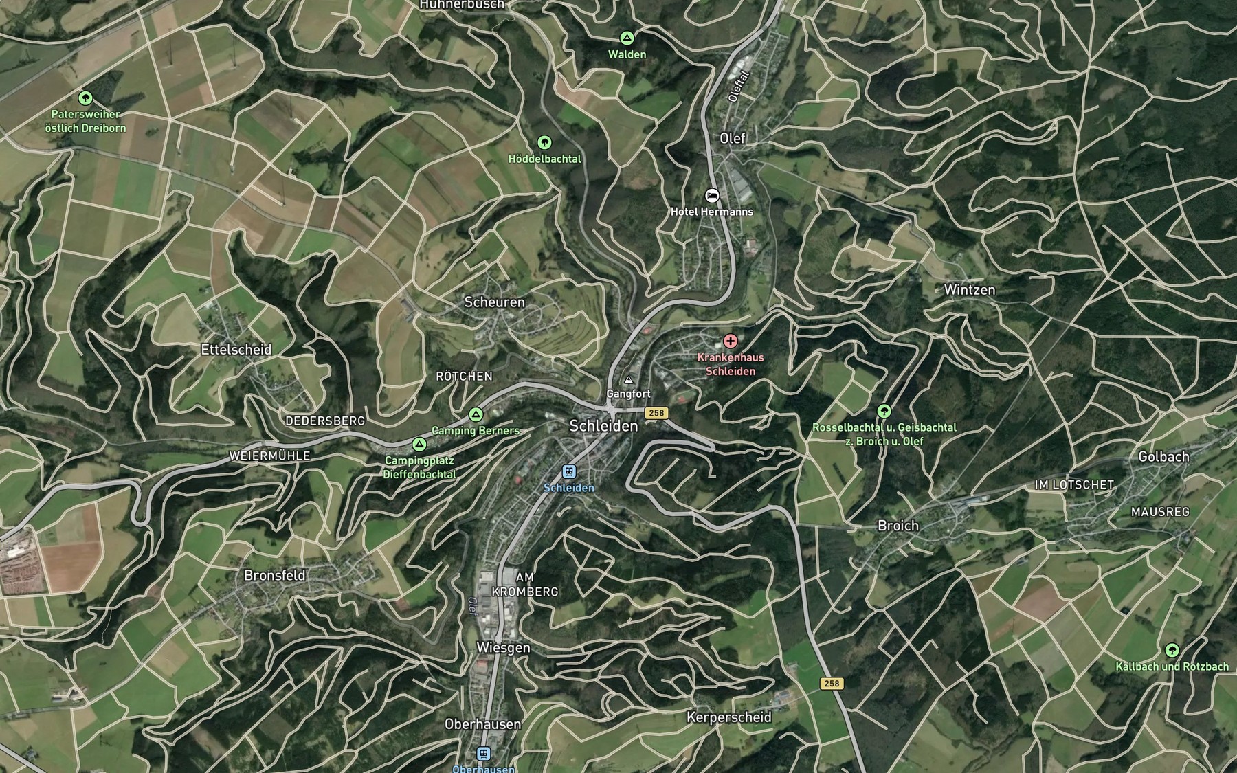 Satellite map of the Dieffenbach