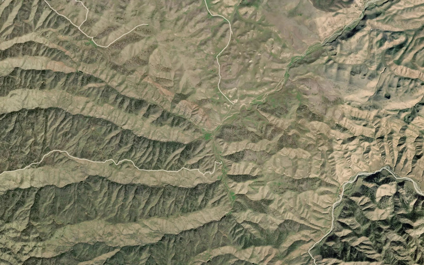Satellite map of the Middle Fork Lone Tree Creek