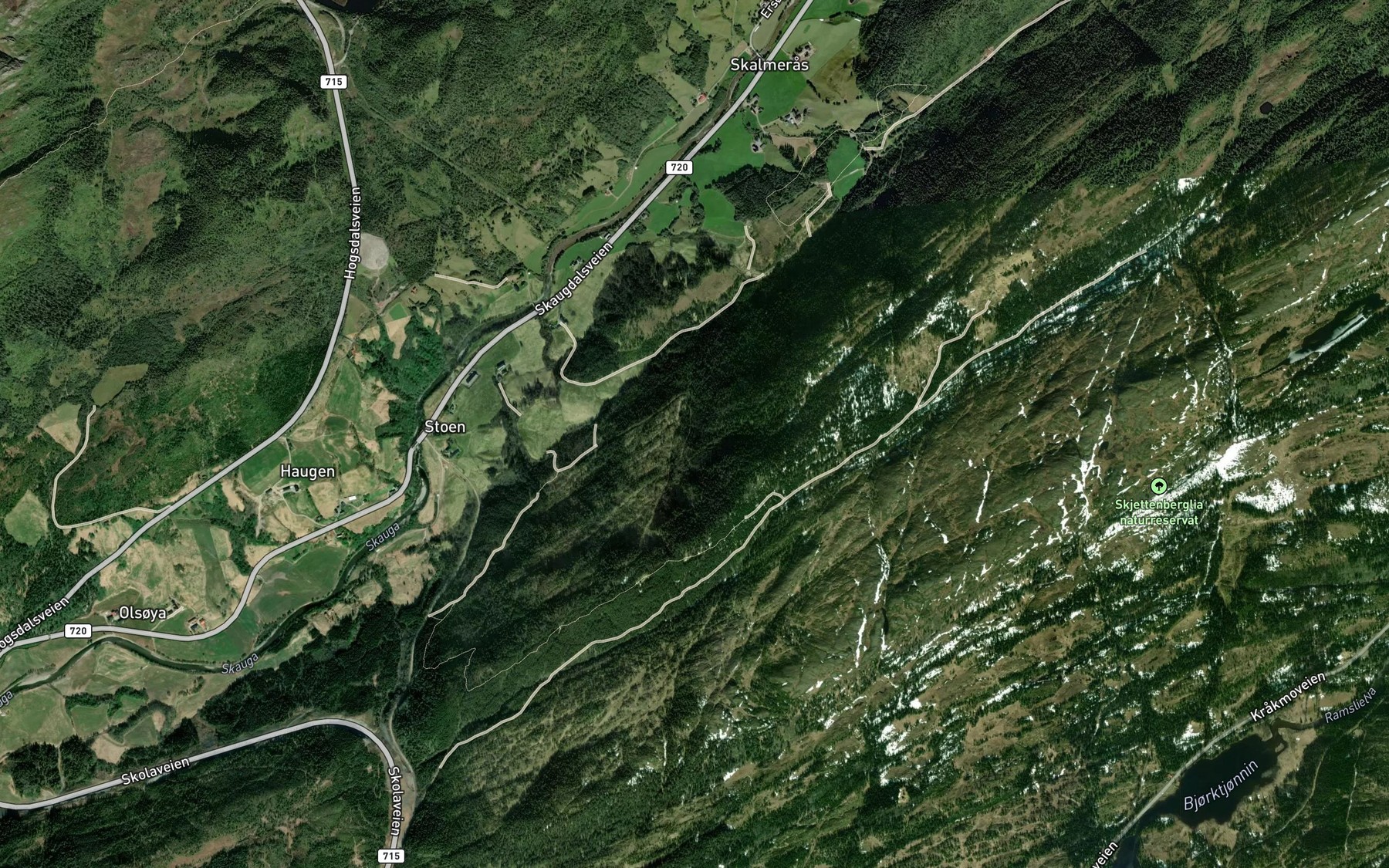 Satellite map of the Stokklibekken