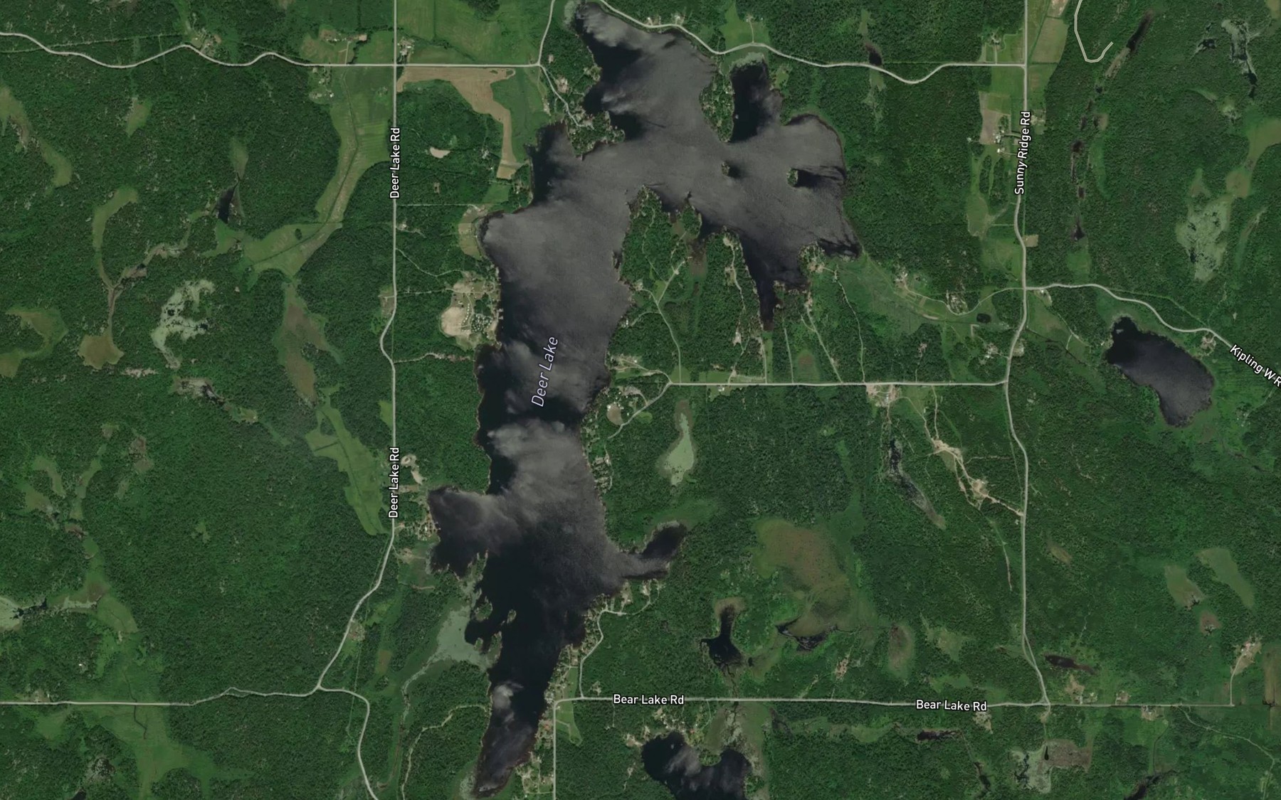 Satellite map of the Deer Lake