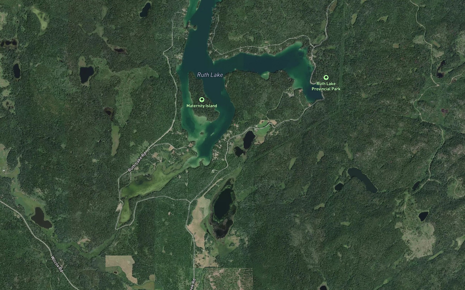 Satellite map of the Lucile Lakes