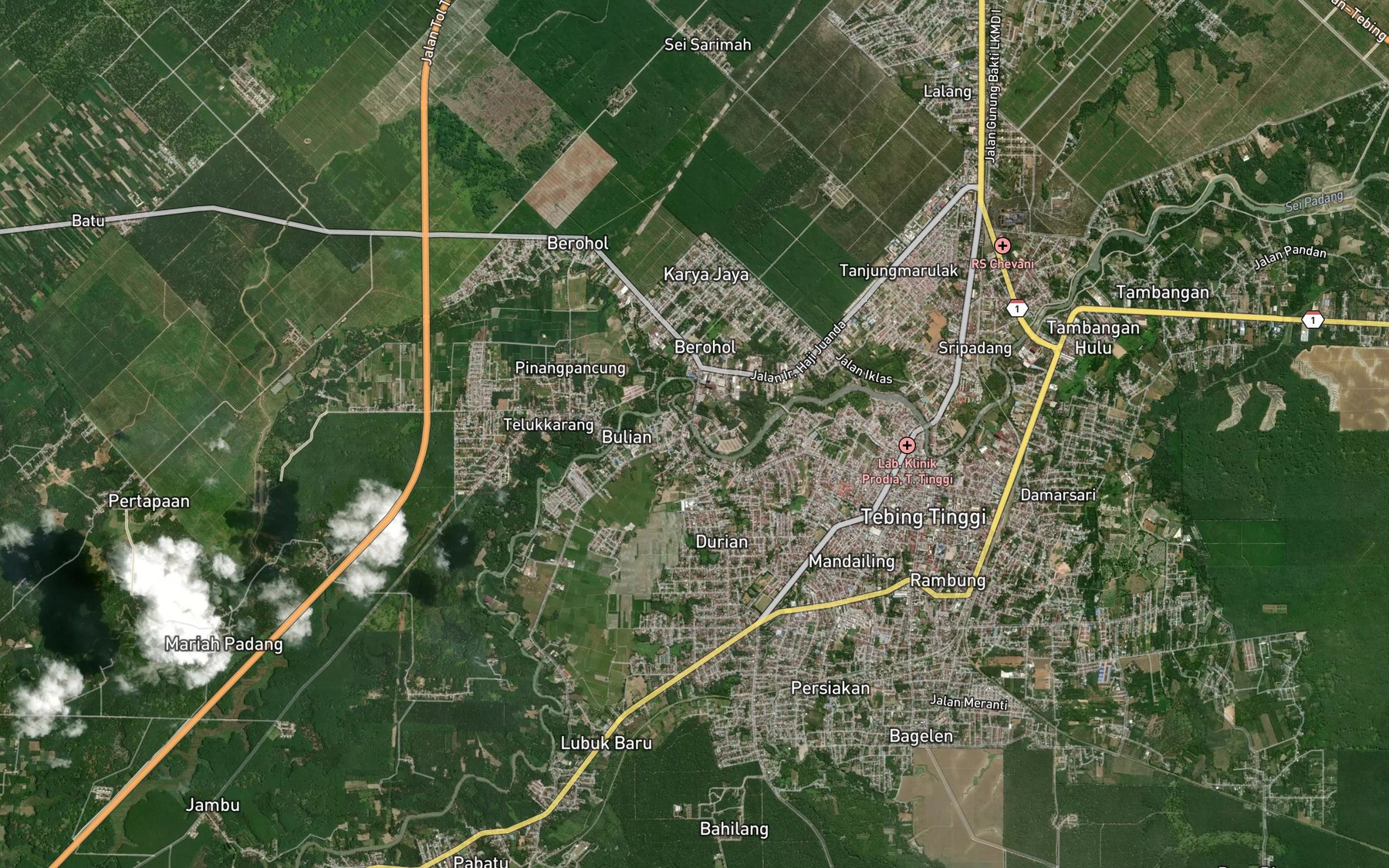 Satellite map of the Sei Kalembah