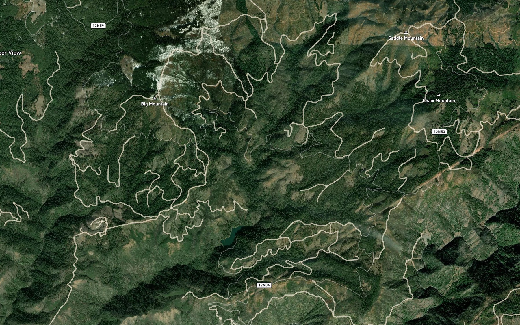 Satellite map of the Incline Creek