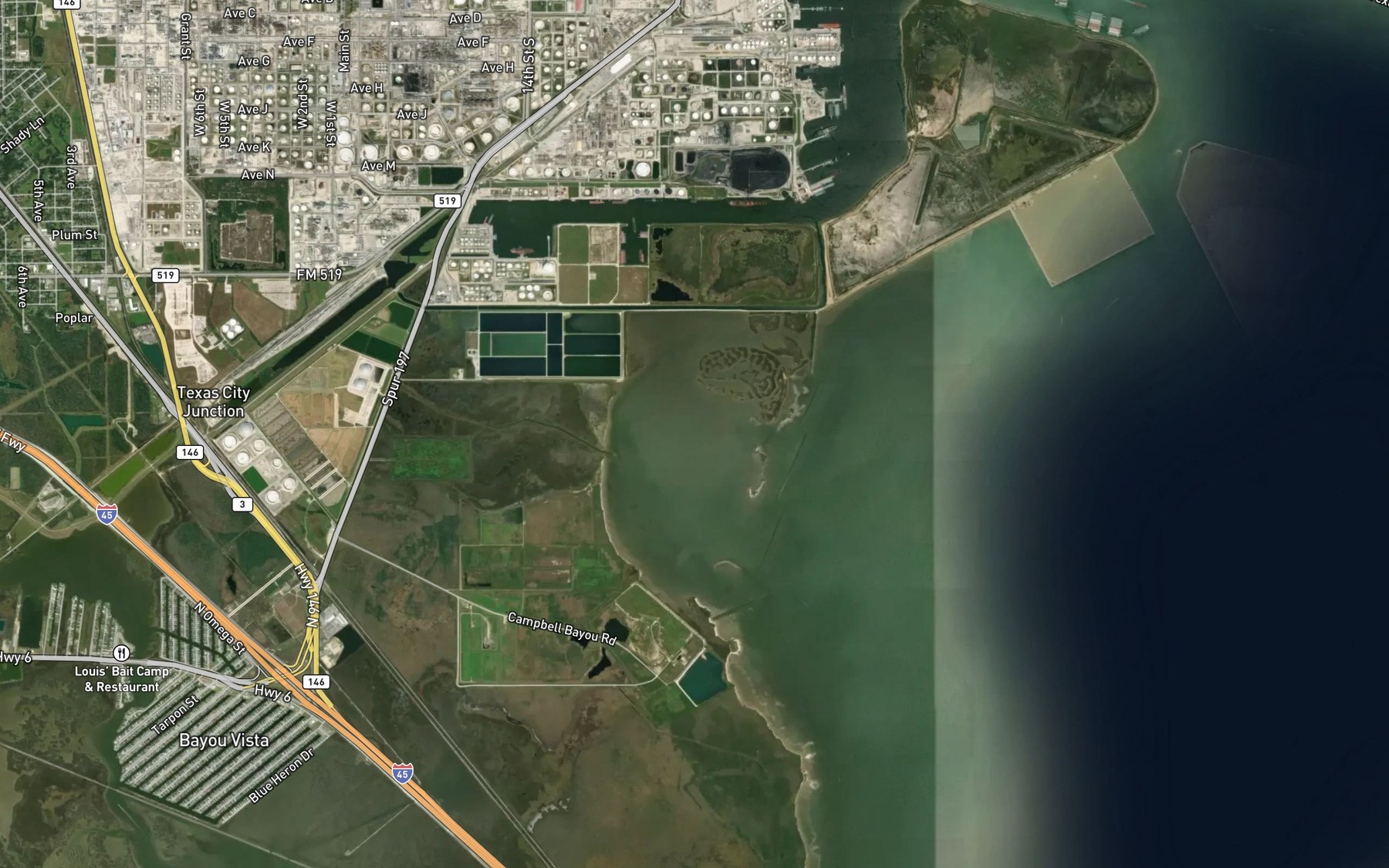 Satellite map of the Swan Lake