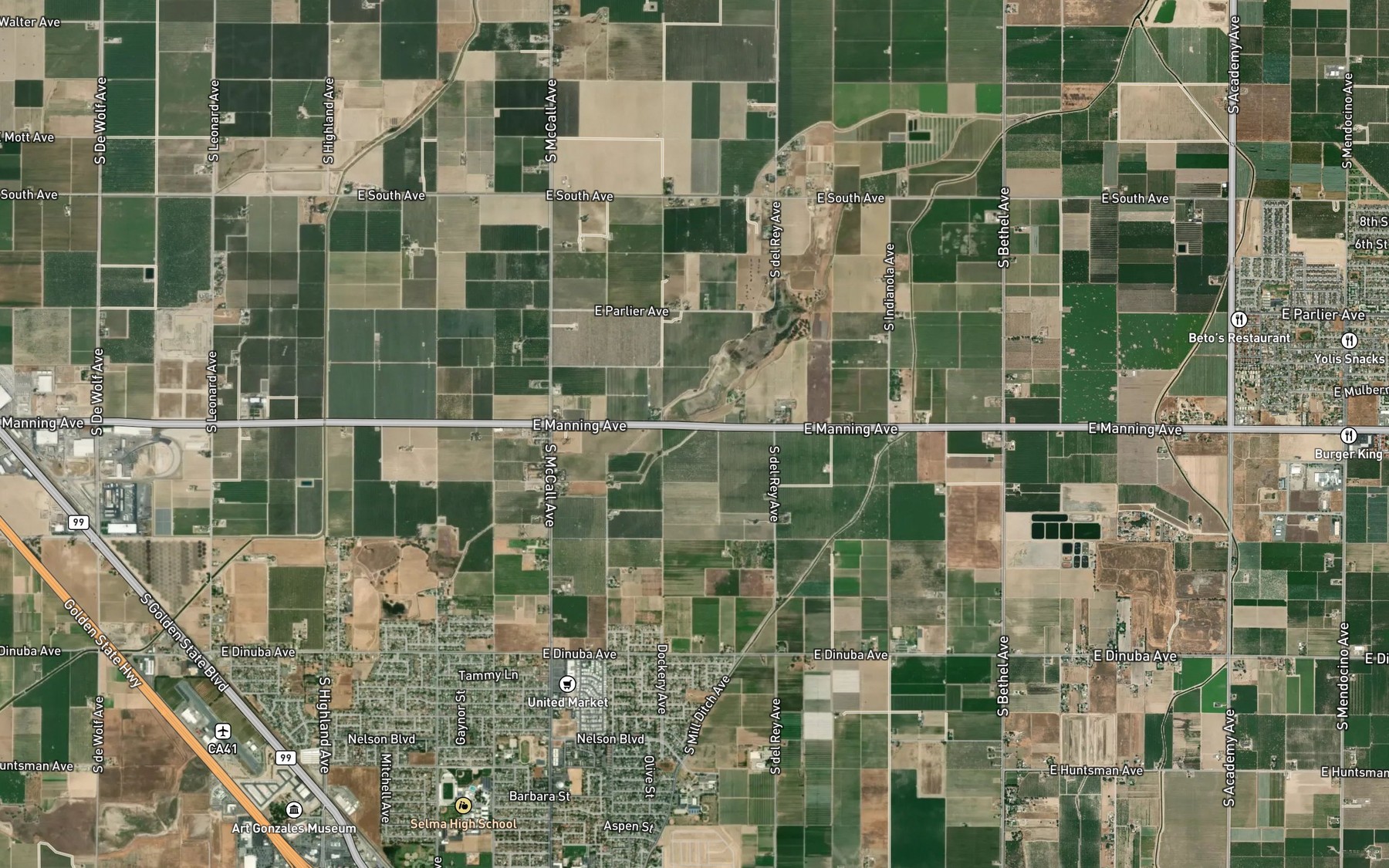 Satellite map of the Walnut Ditch