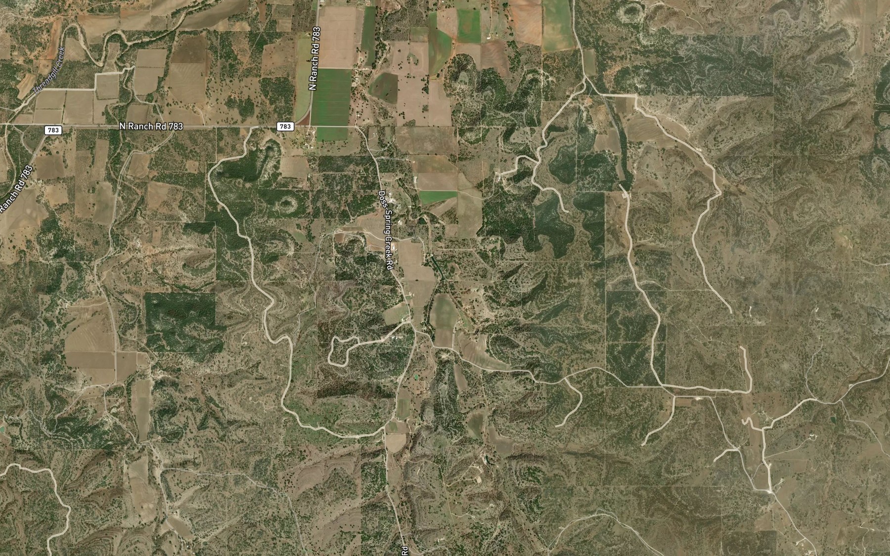 Satellite map of the Elm Creek