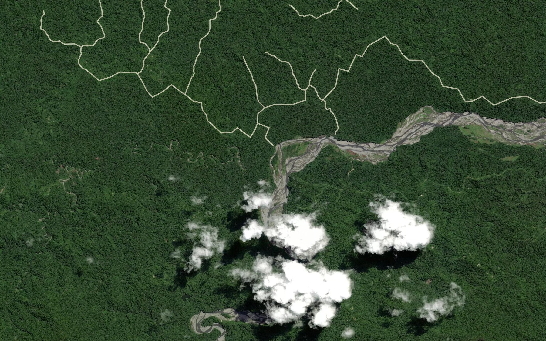 Satellite map of the Koreli Creek