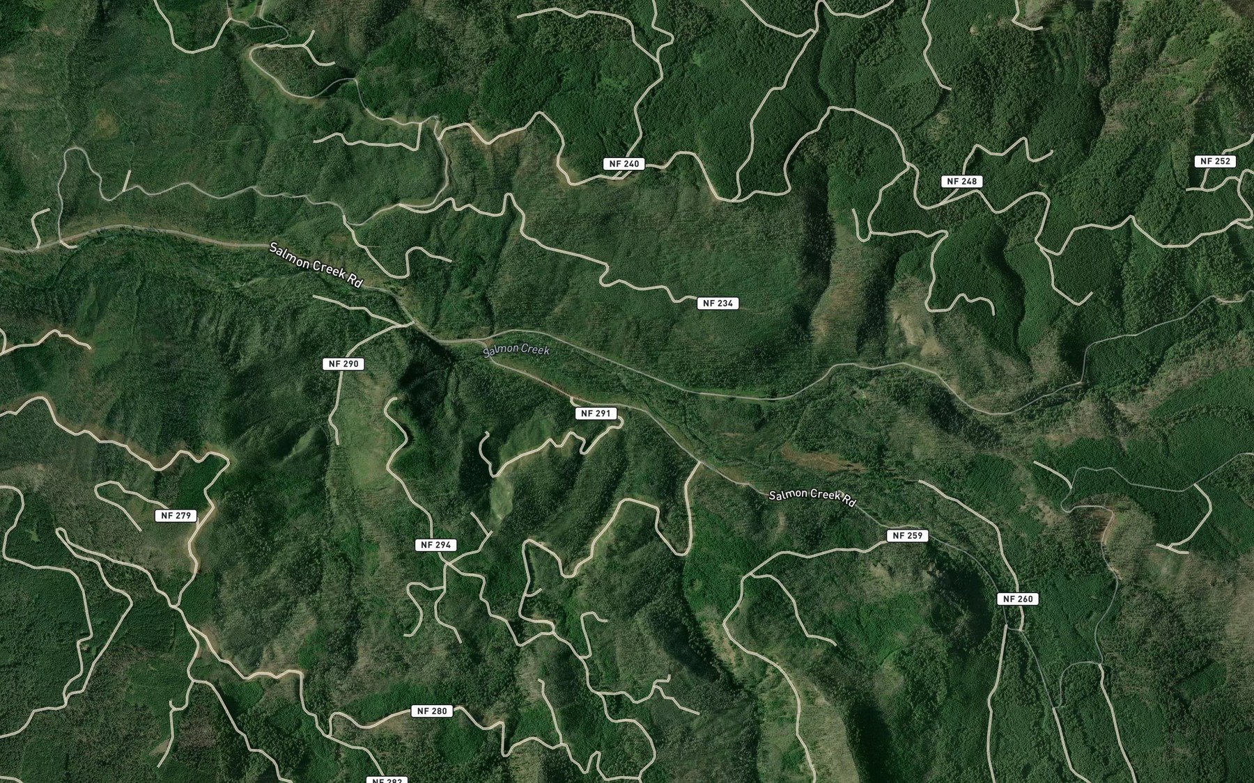 Satellite map of the Double Creek