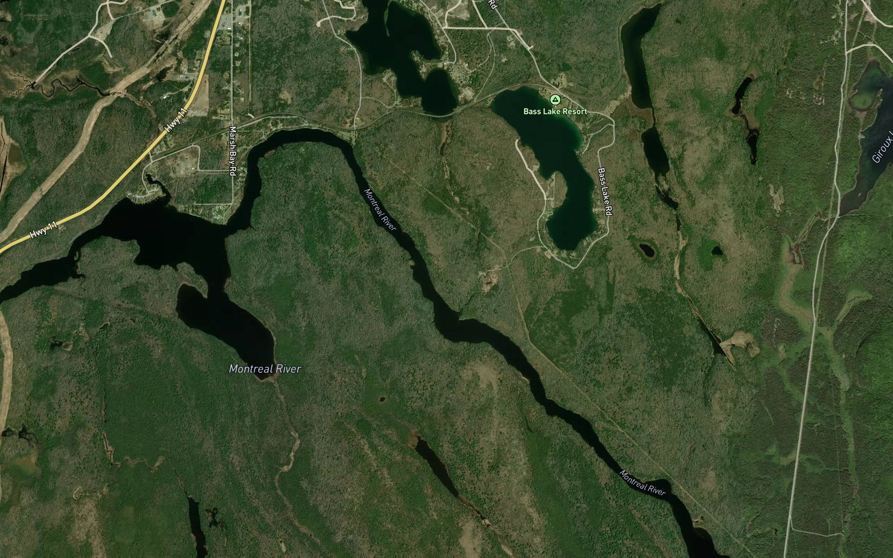 Satellite map of the Gillies Creek