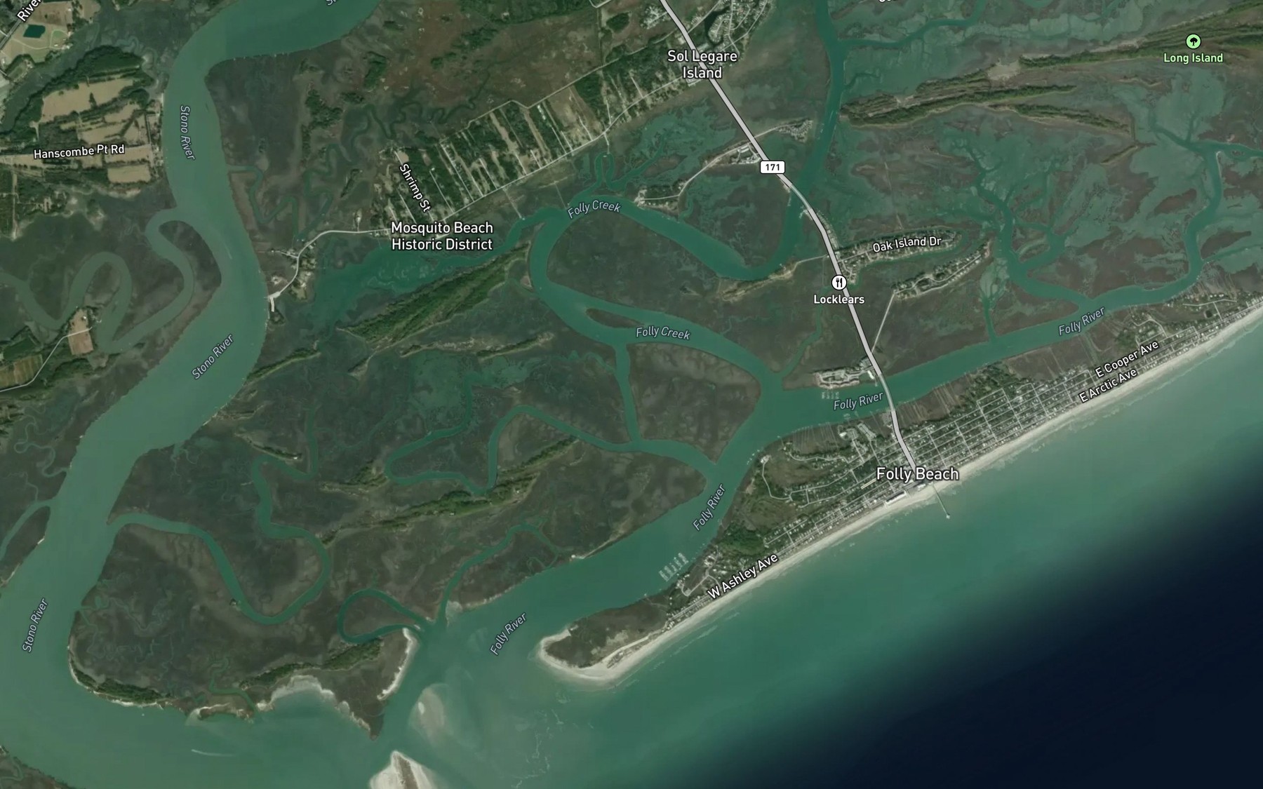 Satellite map of the Cutoff Reach