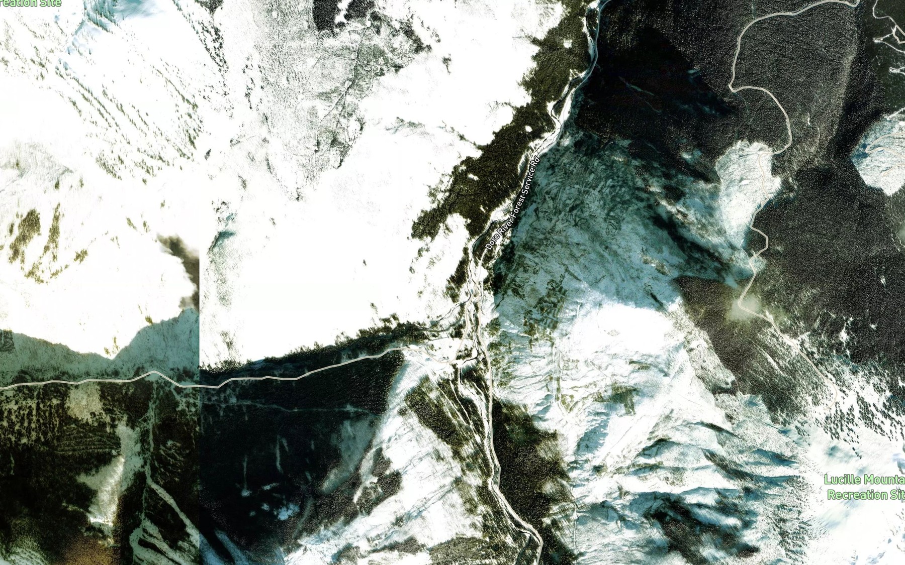Satellite map of the Boreal Creek