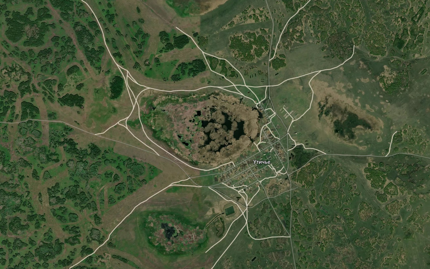 Satellite map of the Ozero Utich'ye