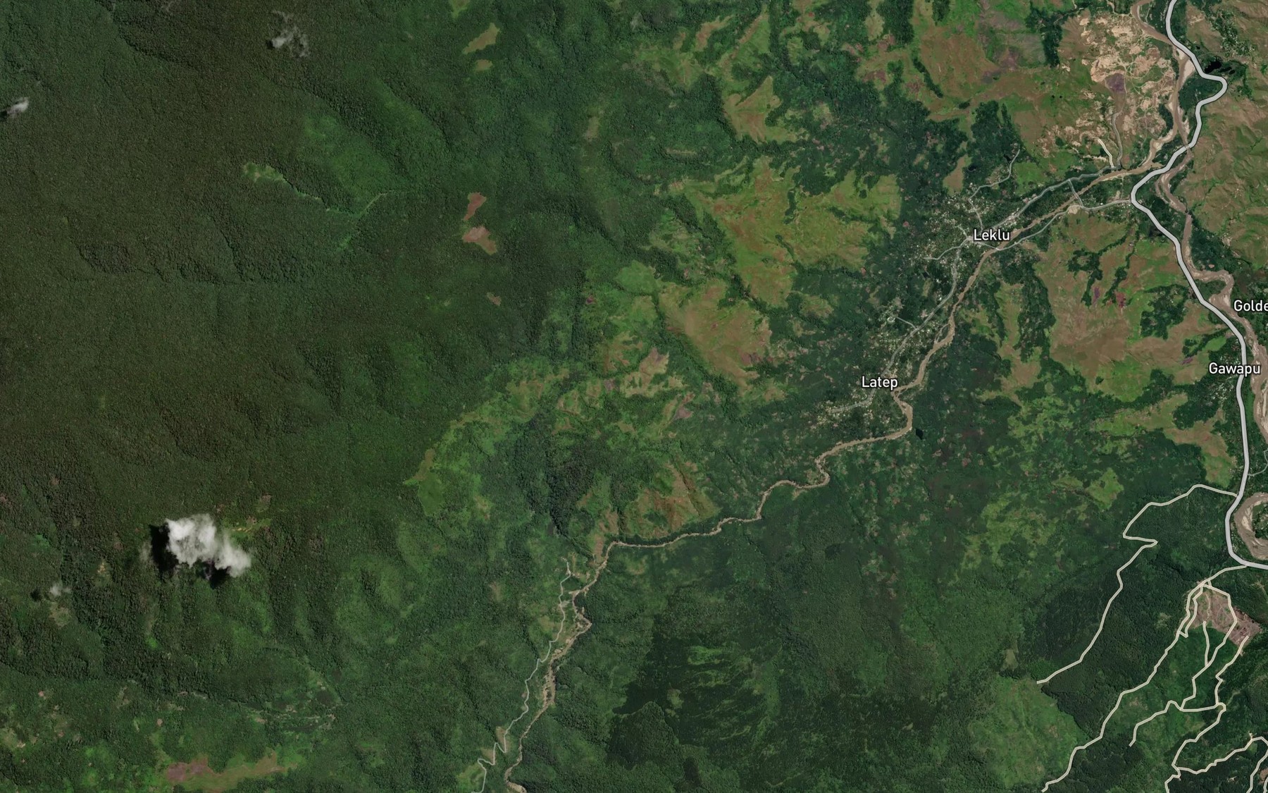 Satellite map of the Susuami Creek