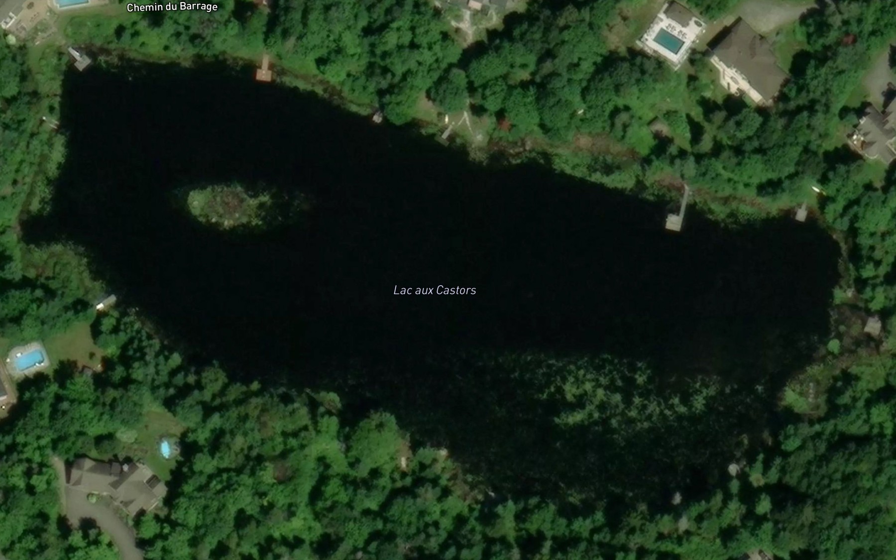 Satellite map of the Lac aux Castors