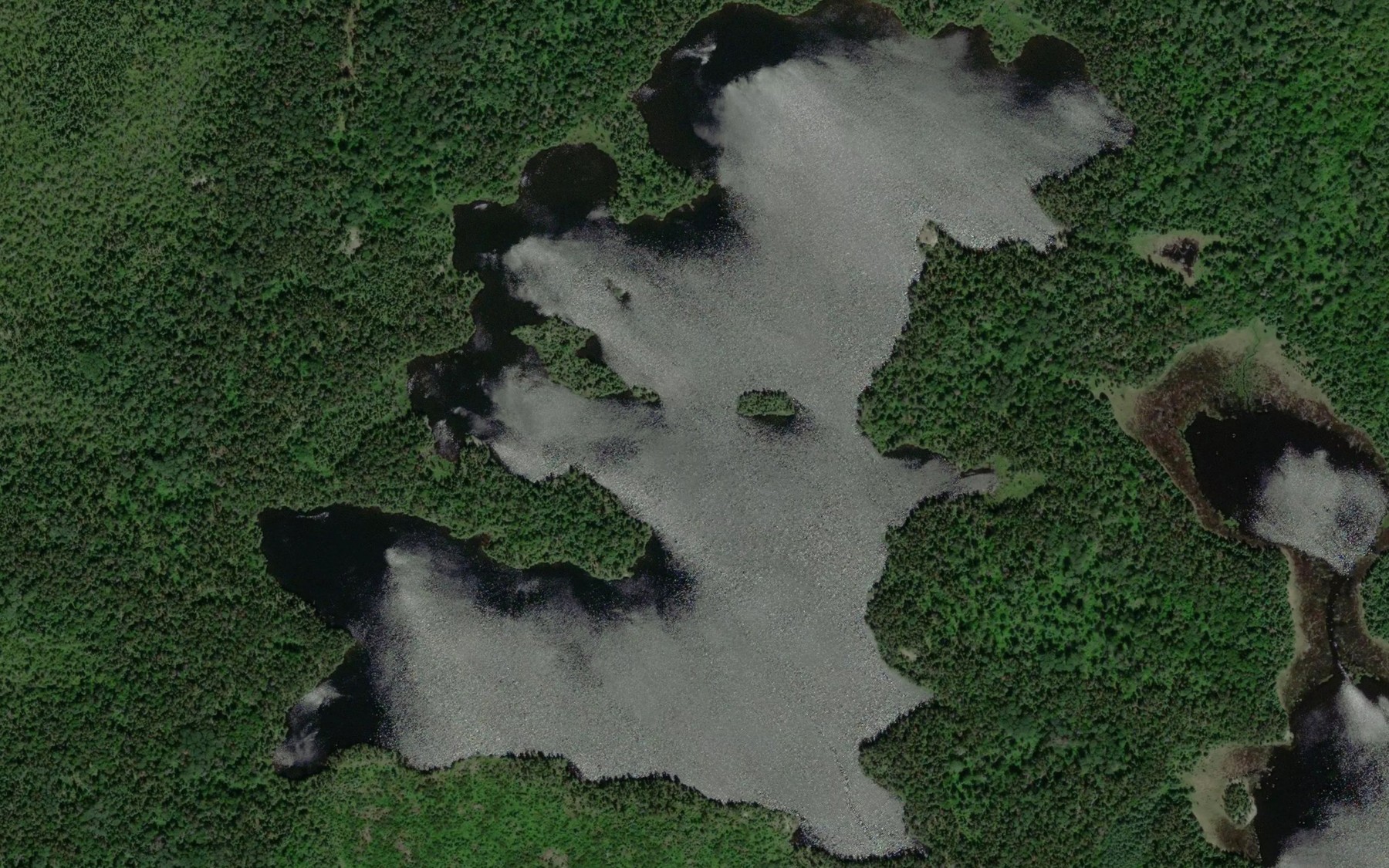 Satellite map of the Boundary Lake