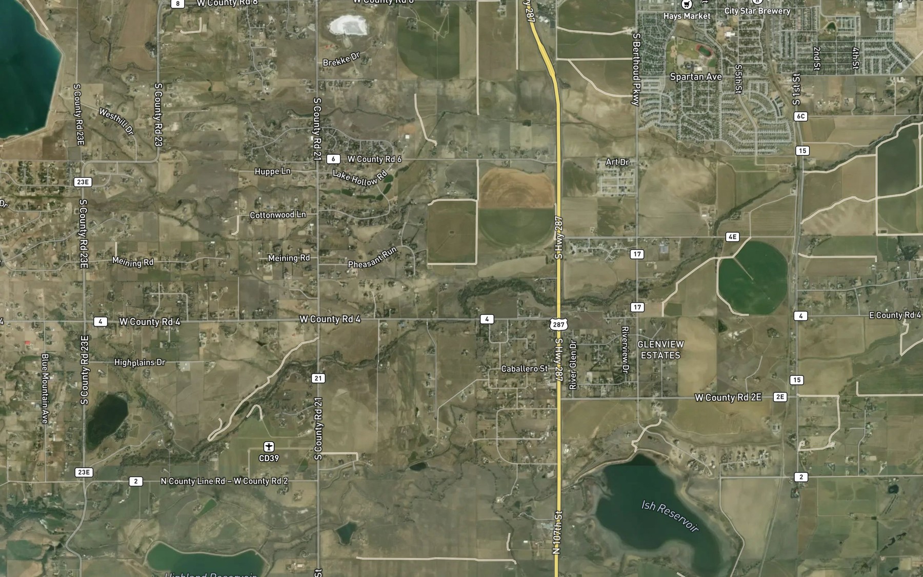Satellite map of the Jim Eglin Ditch