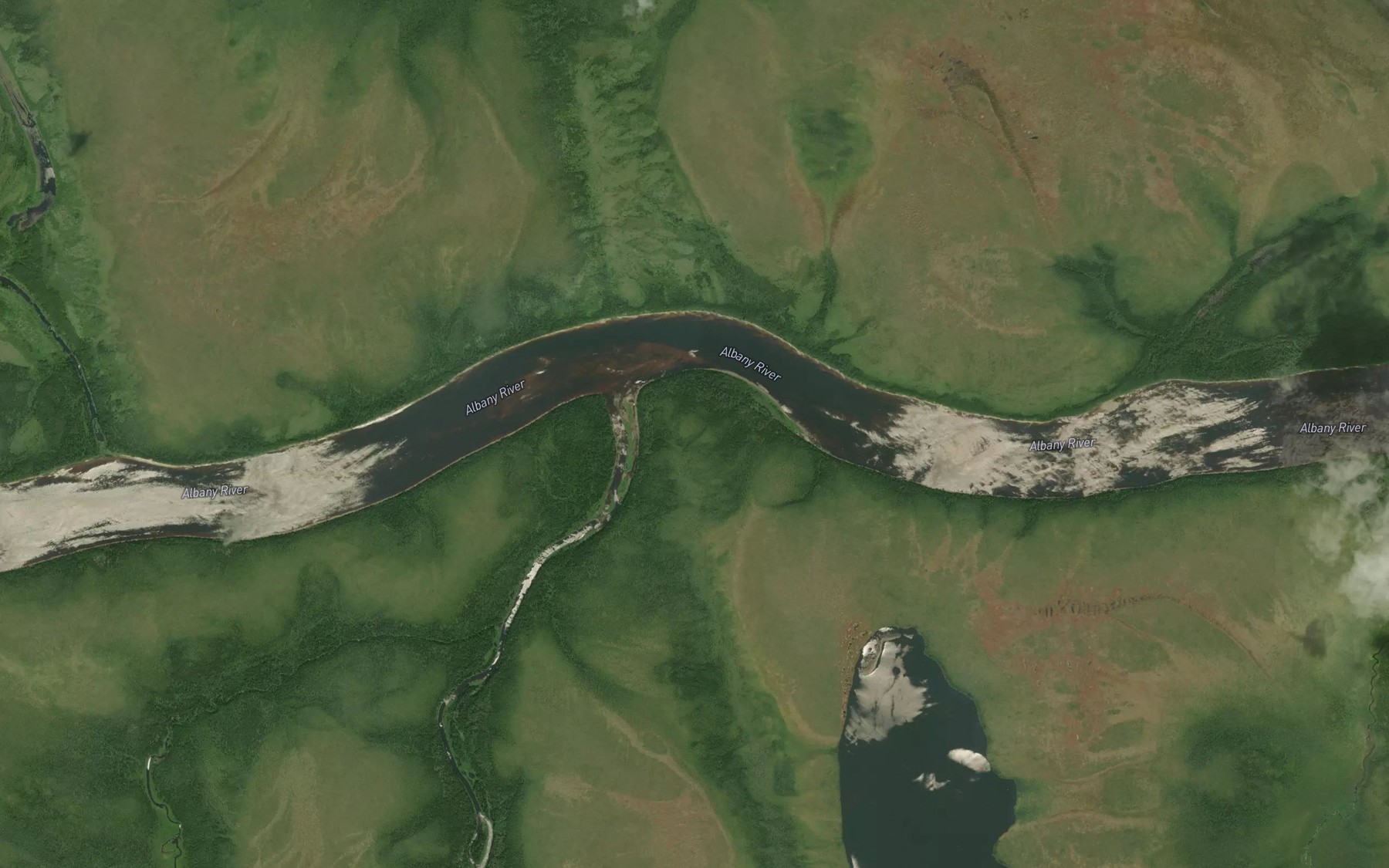 Satellite map of the Ruby Creek