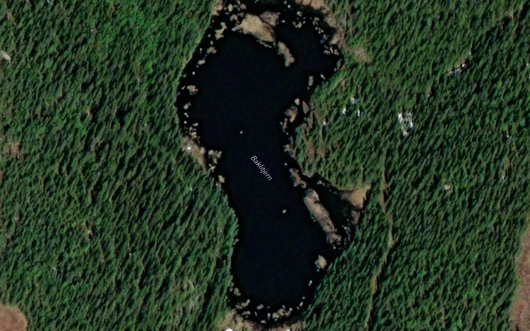 Satellite map of the Baklitjernet