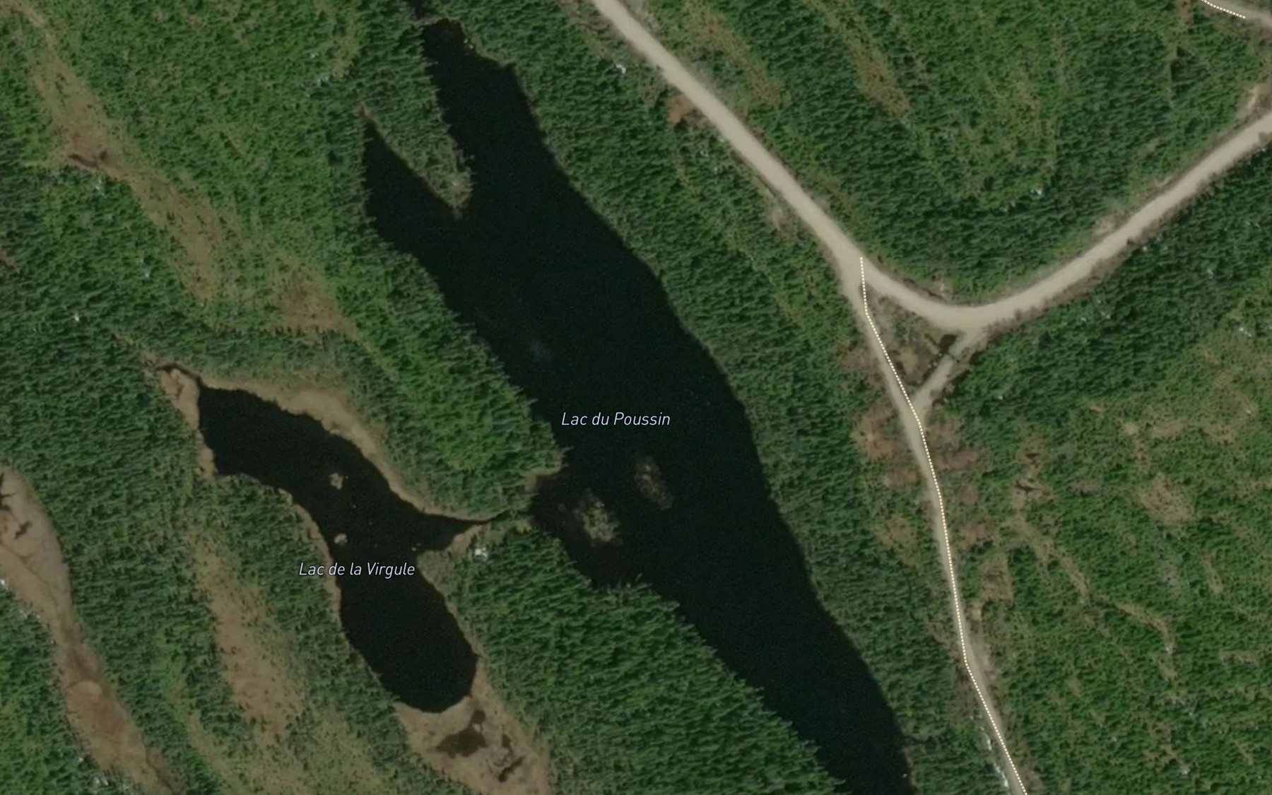 Satellite map of the Lac du Poussin