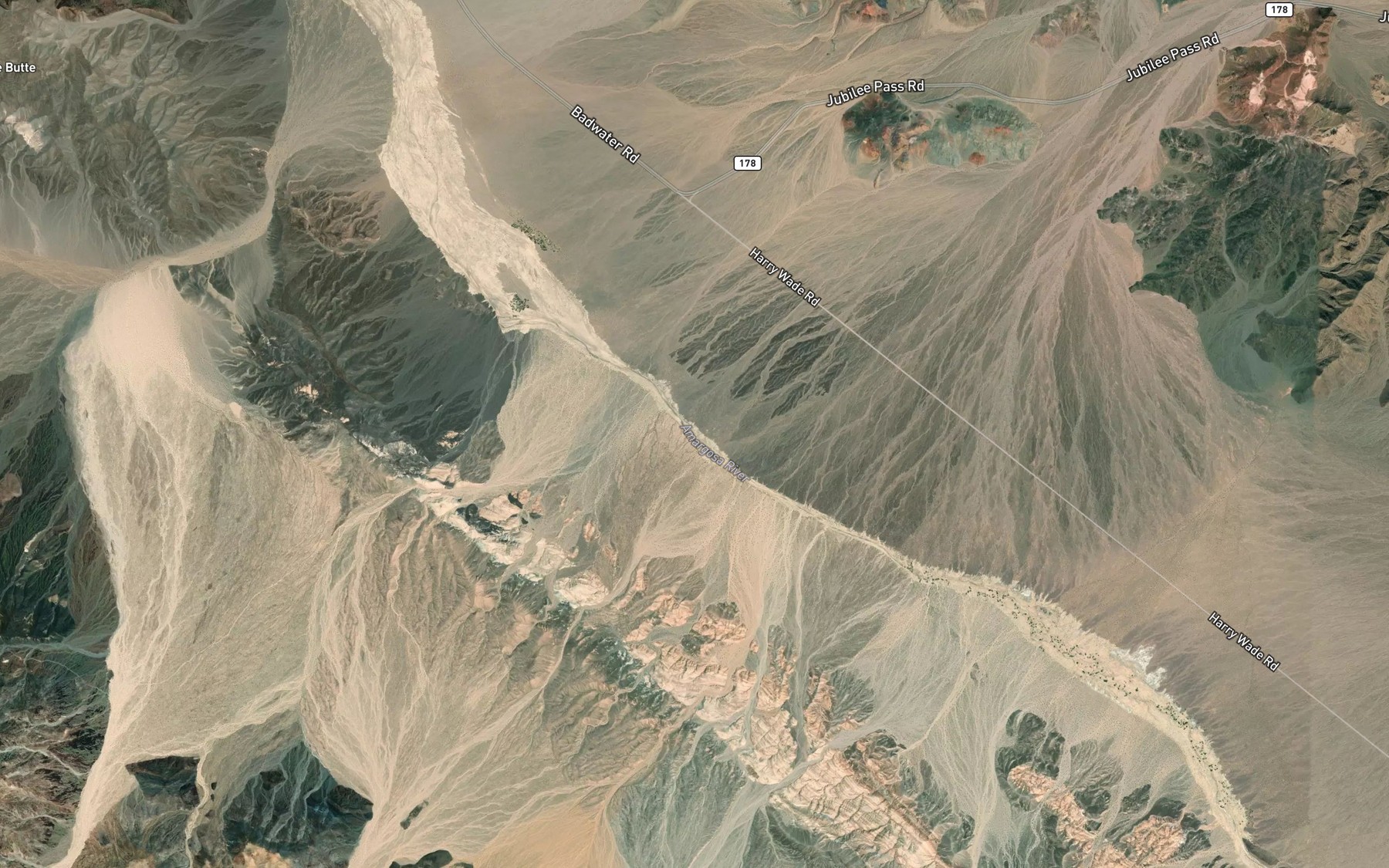 Satellite map of the Jubilee Wash