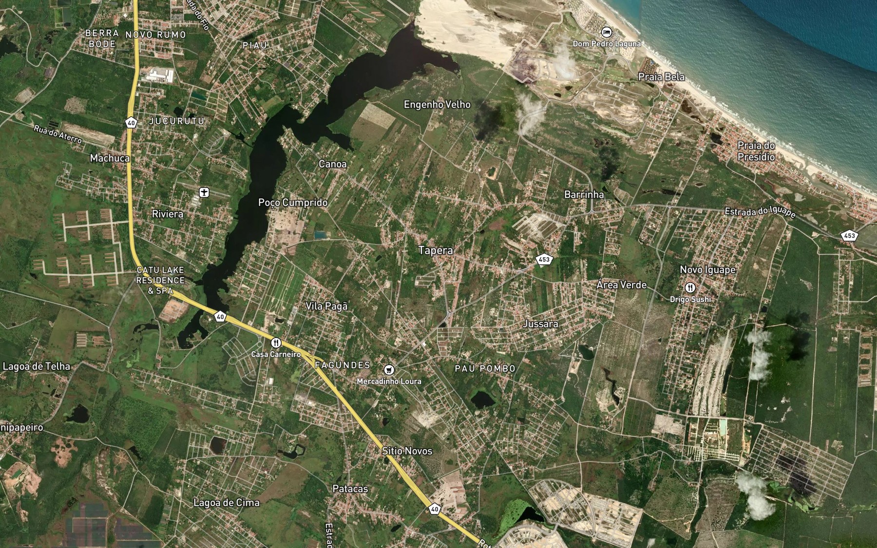 Satellite map of the Lagoa Jucara
