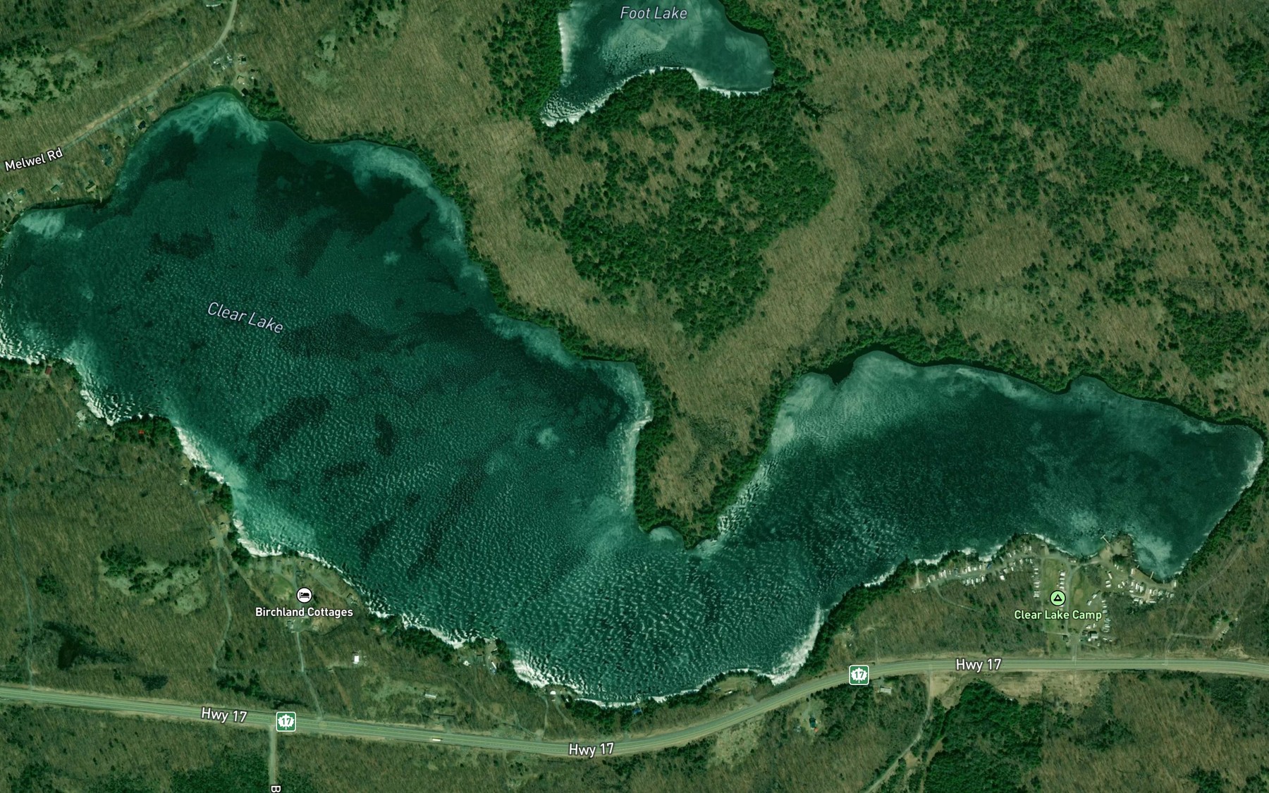 Satellite map of the Clear Lake