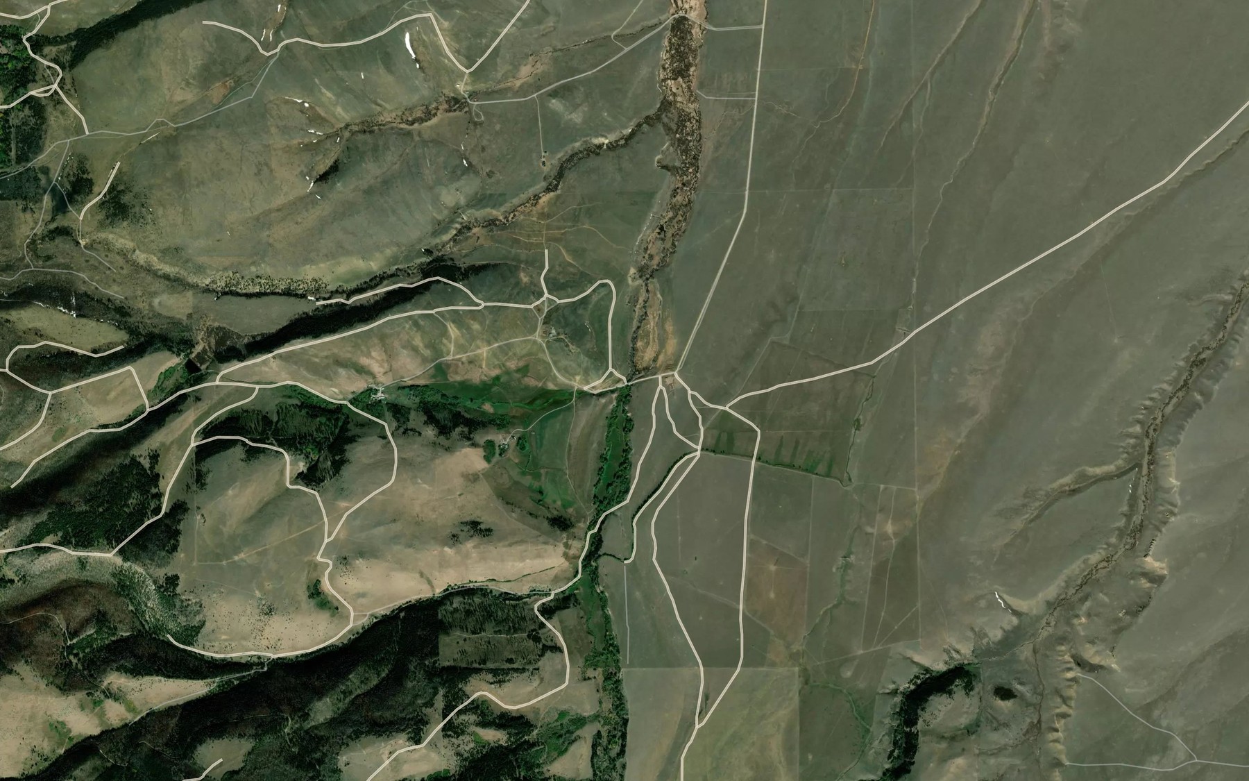 Satellite map of the Meadow Creek