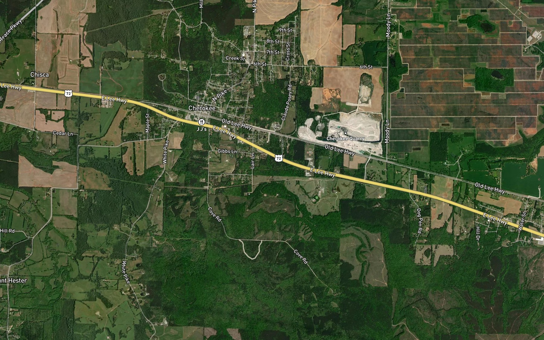 Satellite map of the Cherokee Spring